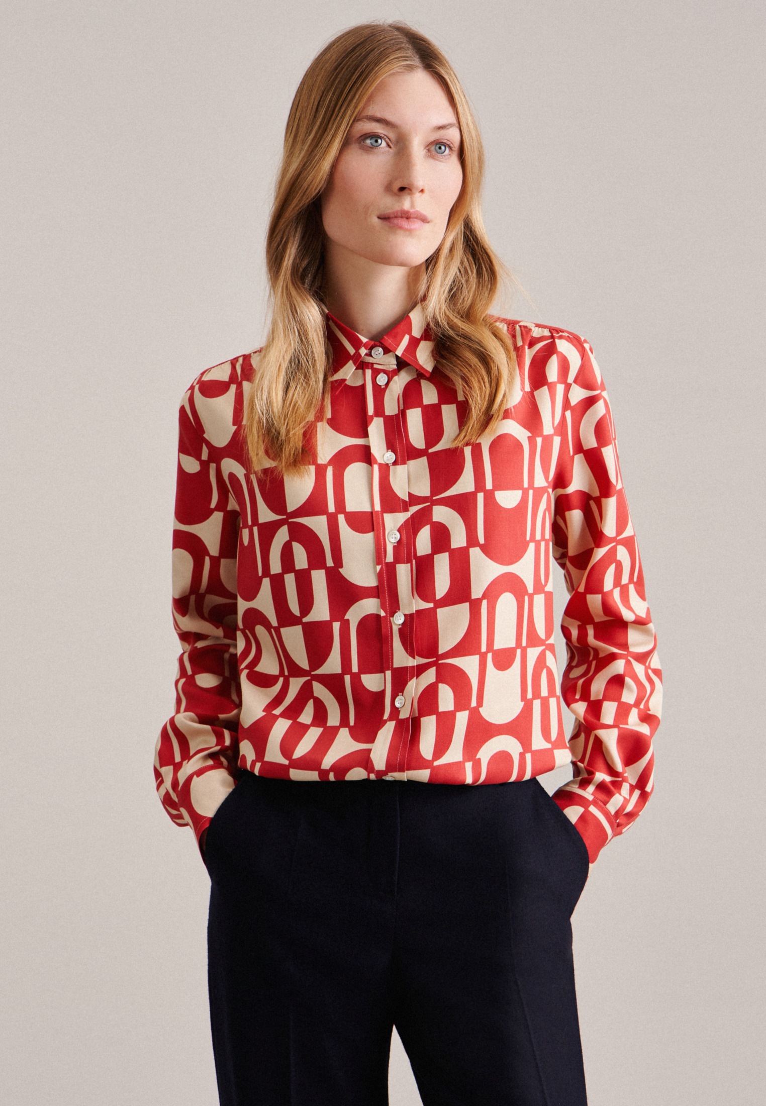 seidensticker Klassische Bluse »Schwarze Rose«, Langarm Kragen Druck seidensticker Klassische Bluse »Schwarze Rose«, Langarm Kragen Druck von seidensticker
