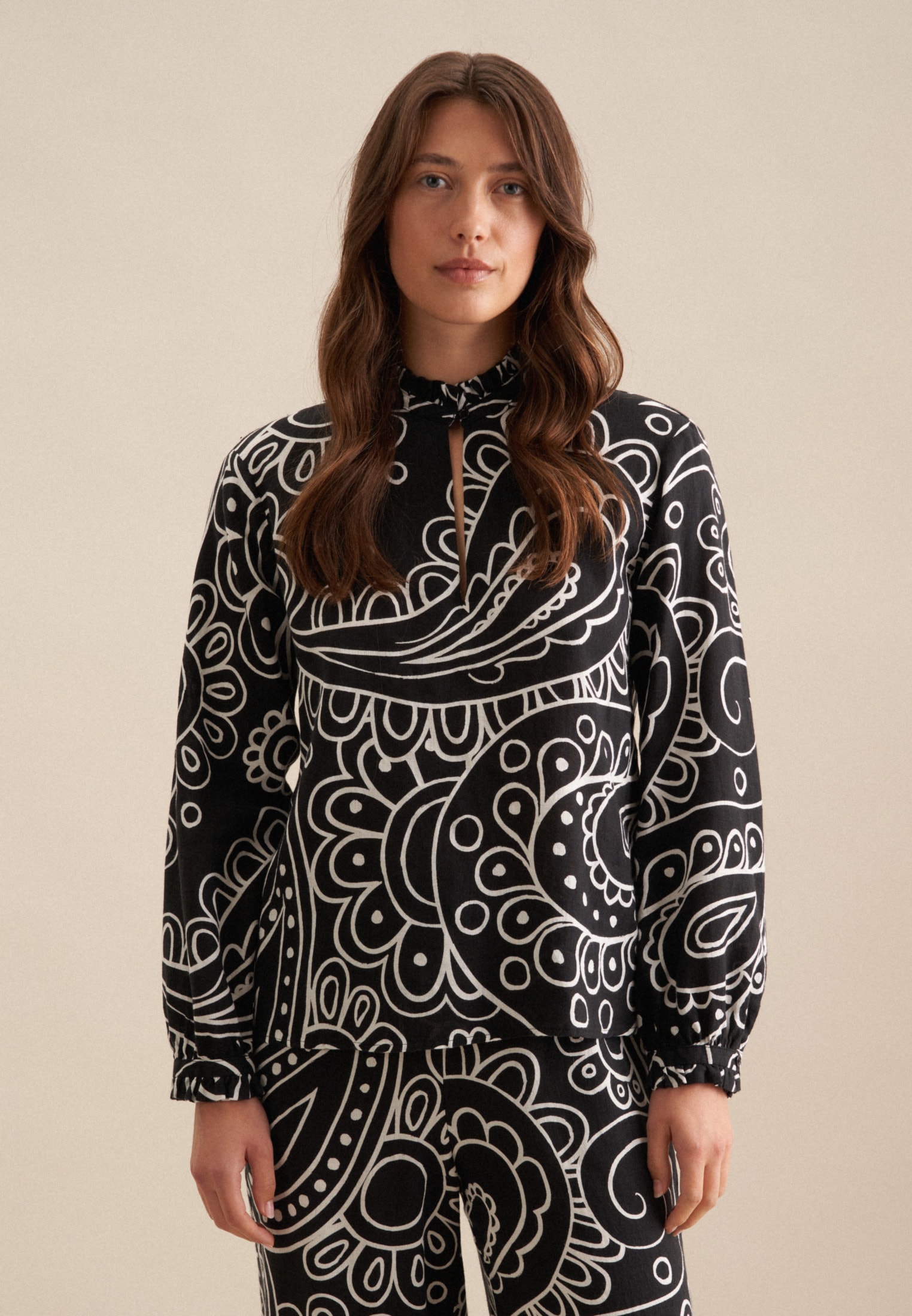 seidensticker Klassische Bluse »Schwarze Rose«, Langarm Rundhals Paisley seidensticker Klassische Bluse »Schwarze Rose«, Langarm Rundhals Paisley von seidensticker