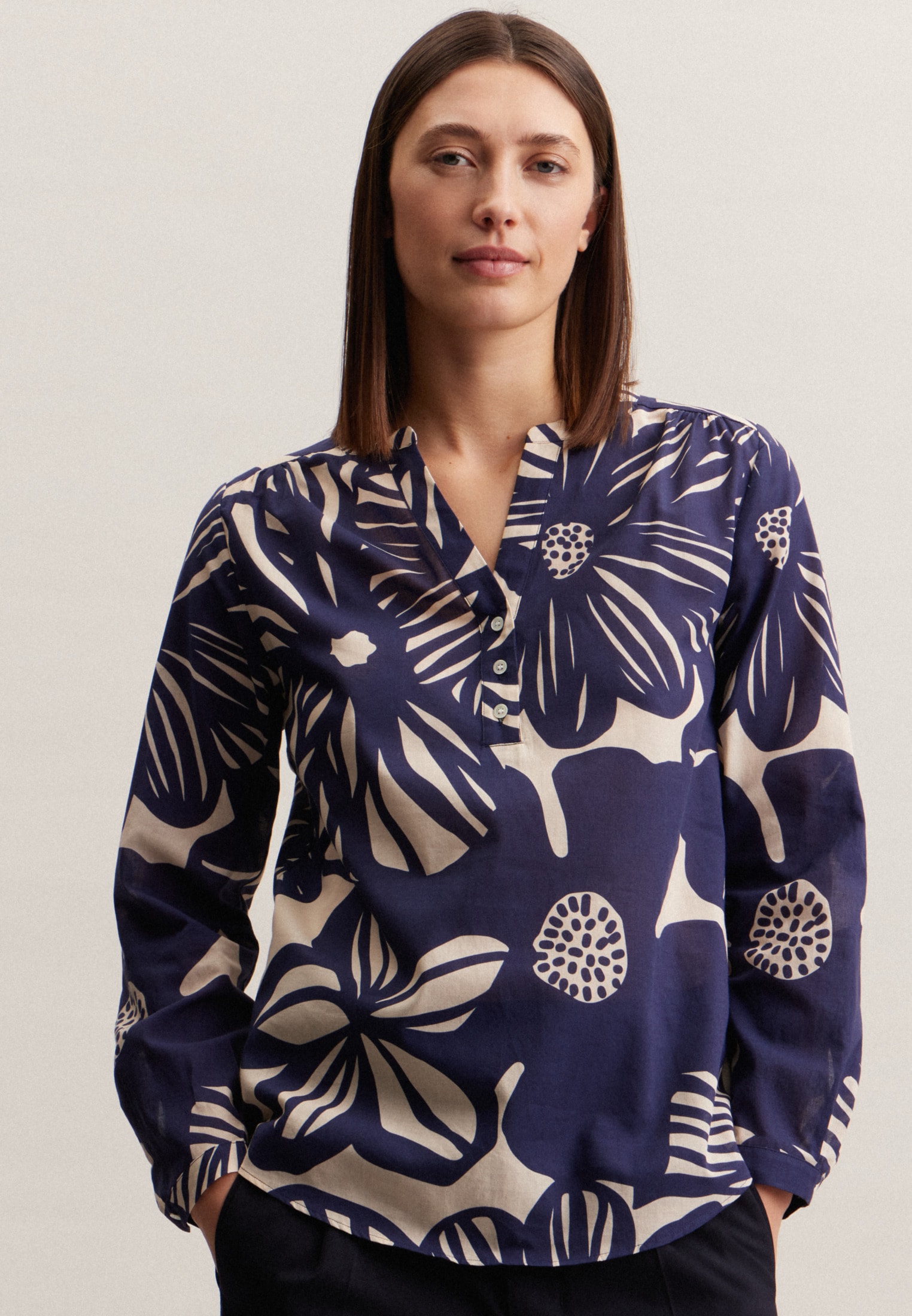 seidensticker Klassische Bluse »Schwarze Rose«, Tunika Druck seidensticker Klassische Bluse »Schwarze Rose«, Tunika Druck von seidensticker