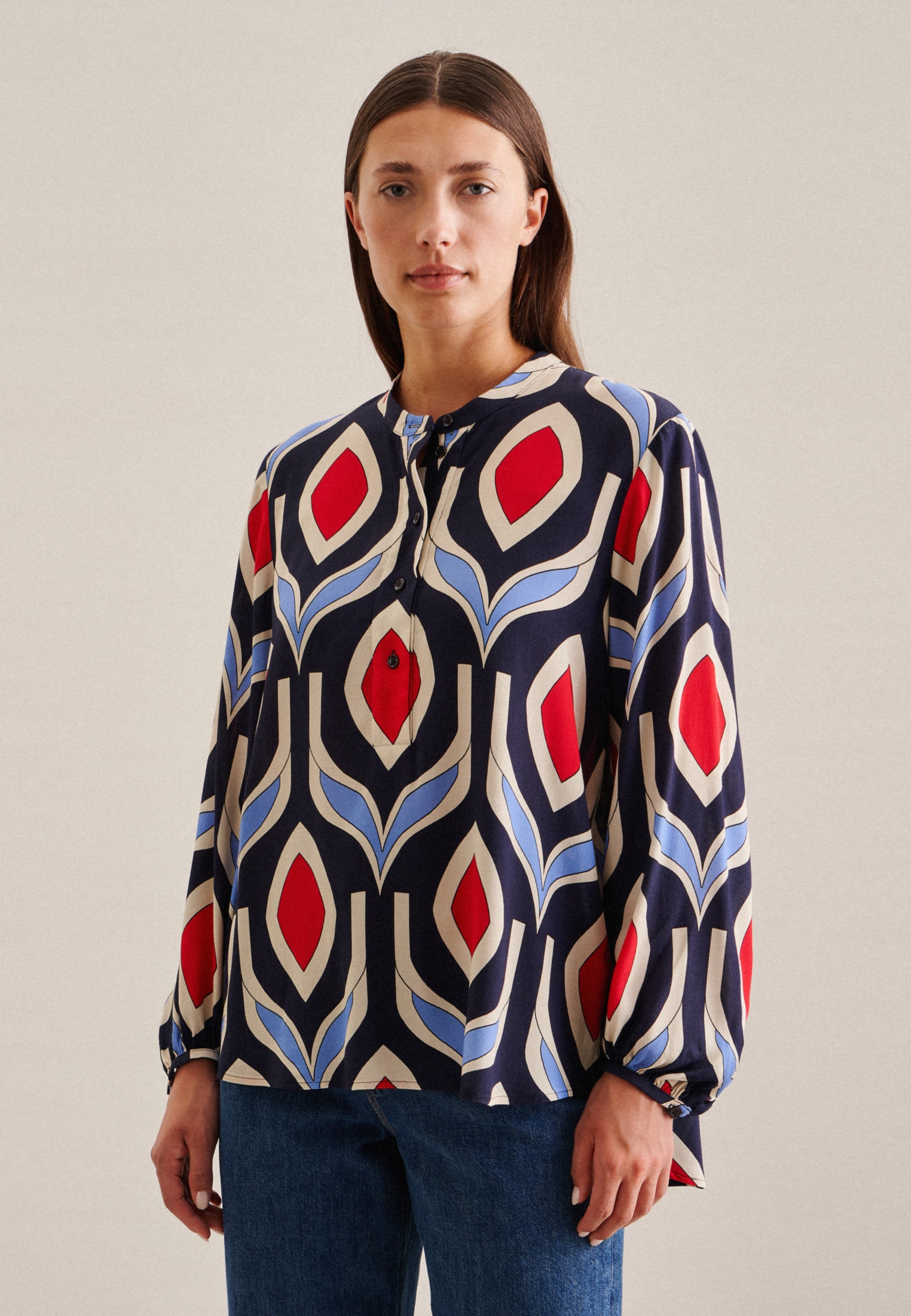 seidensticker Klassische Bluse »Schwarze Rose«, Tunika Geometrische Muster seidensticker Klassische Bluse »Schwarze Rose«, Tunika Geometrische Muster von seidensticker