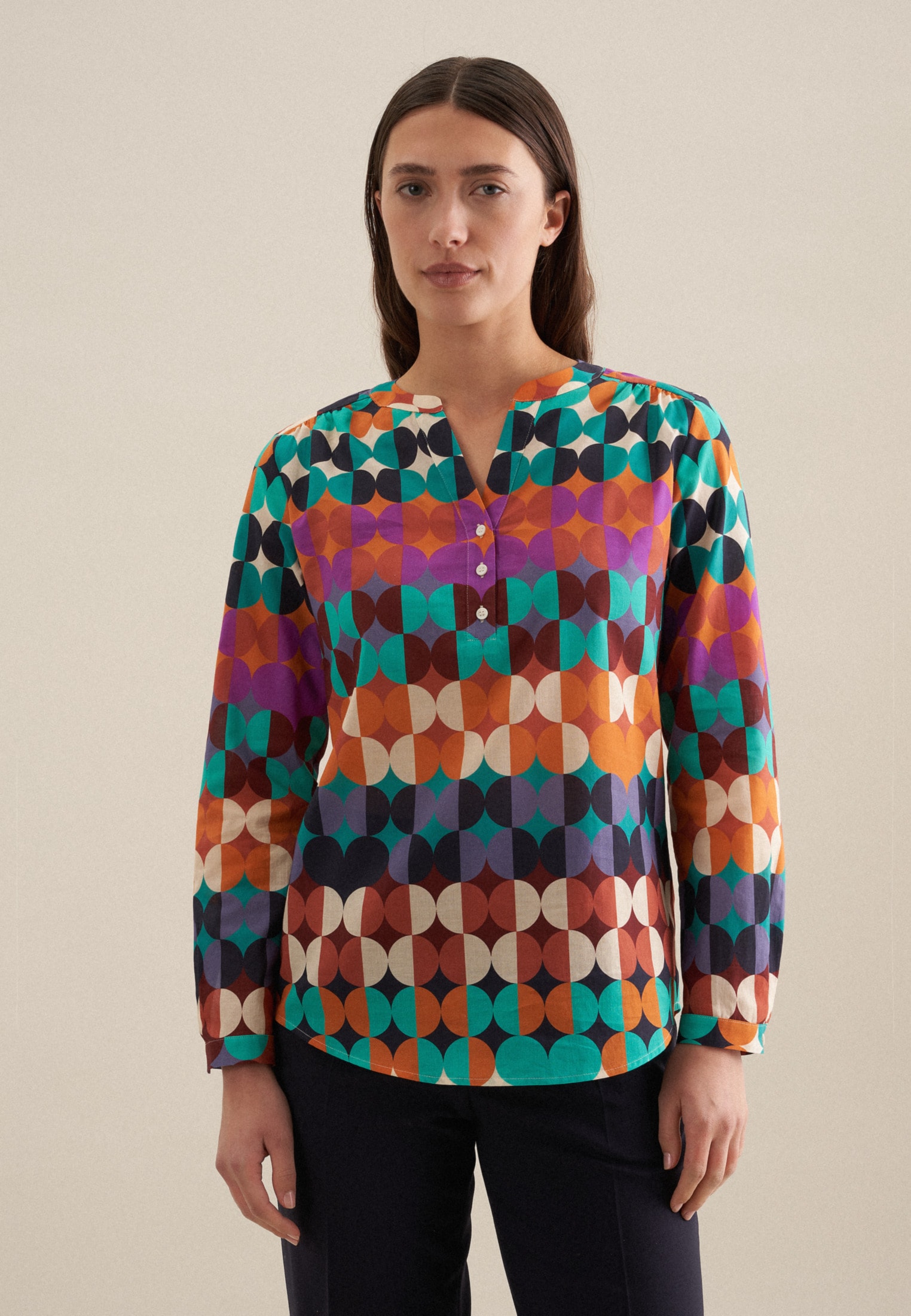 seidensticker Klassische Bluse »Schwarze Rose«, Tunika Geometrische Muster seidensticker Klassische Bluse »Schwarze Rose«, Tunika Geometrische Muster von seidensticker