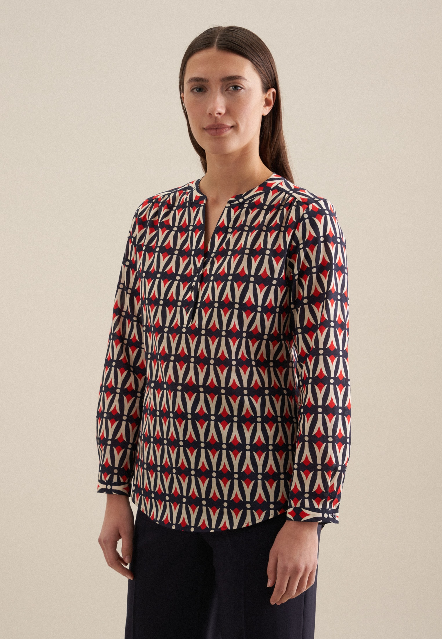 seidensticker Klassische Bluse »Schwarze Rose«, Tunika Geometrische Muster seidensticker Klassische Bluse »Schwarze Rose«, Tunika Geometrische Muster von seidensticker