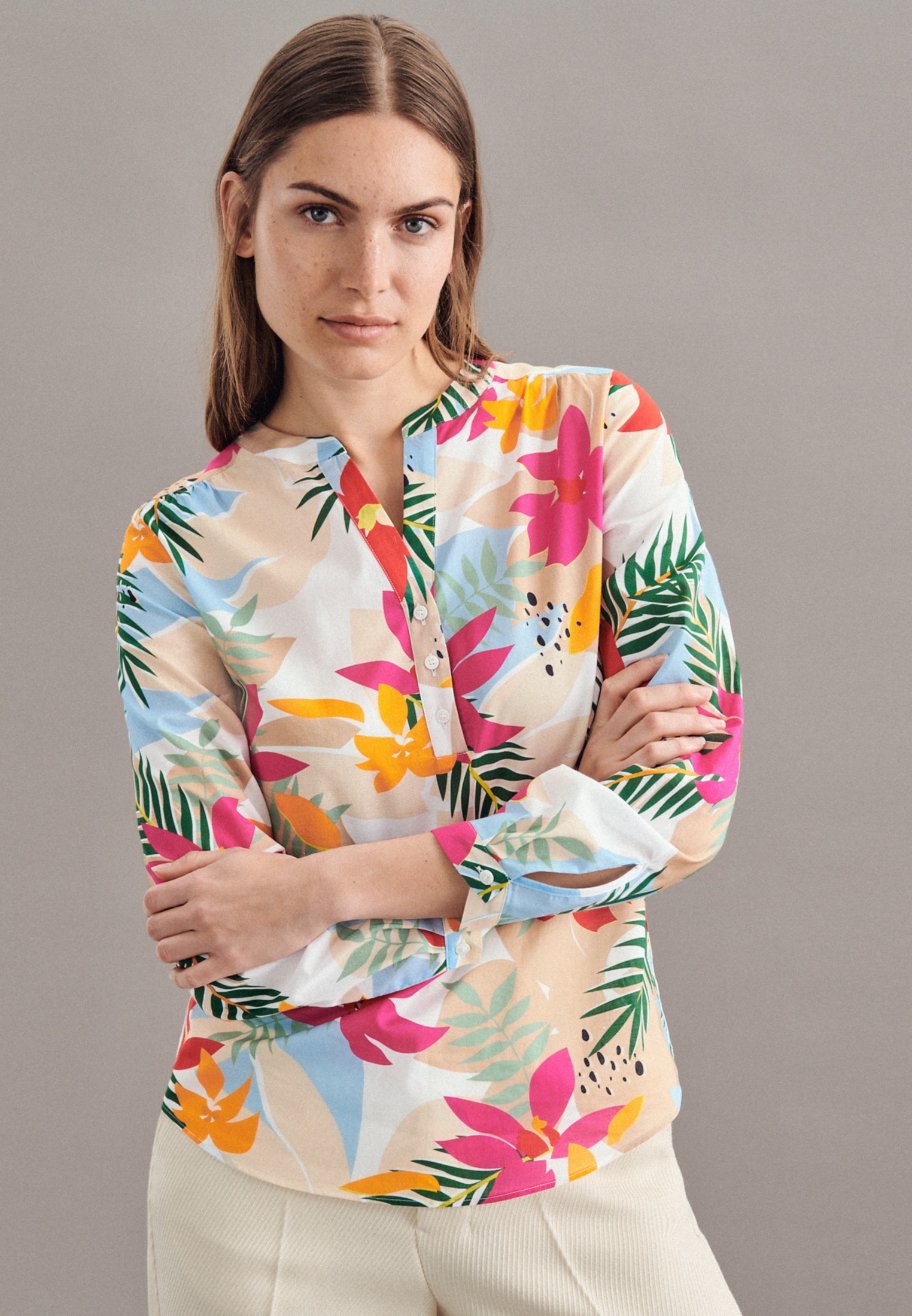 seidensticker Schlupfbluse »Schwarze Rose«, Langarm V-Neck Druck seidensticker Schlupfbluse »Schwarze Rose«, Langarm V-Neck Druck von seidensticker