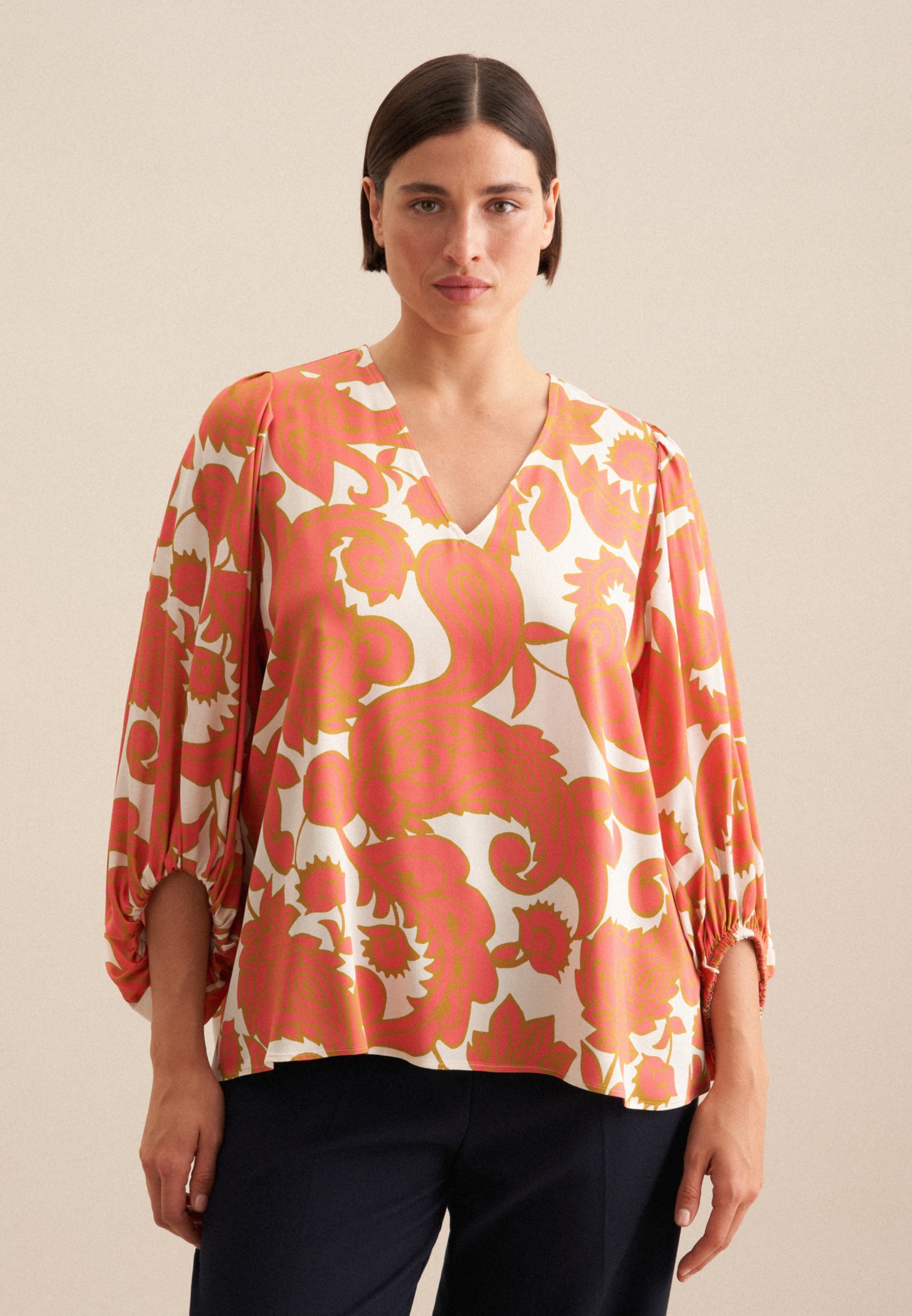 seidensticker Shirtbluse »Schwarze Rose«, 3/4-Arm V-Neck Paisley seidensticker Shirtbluse »Schwarze Rose«, 3/4-Arm V-Neck Paisley von seidensticker