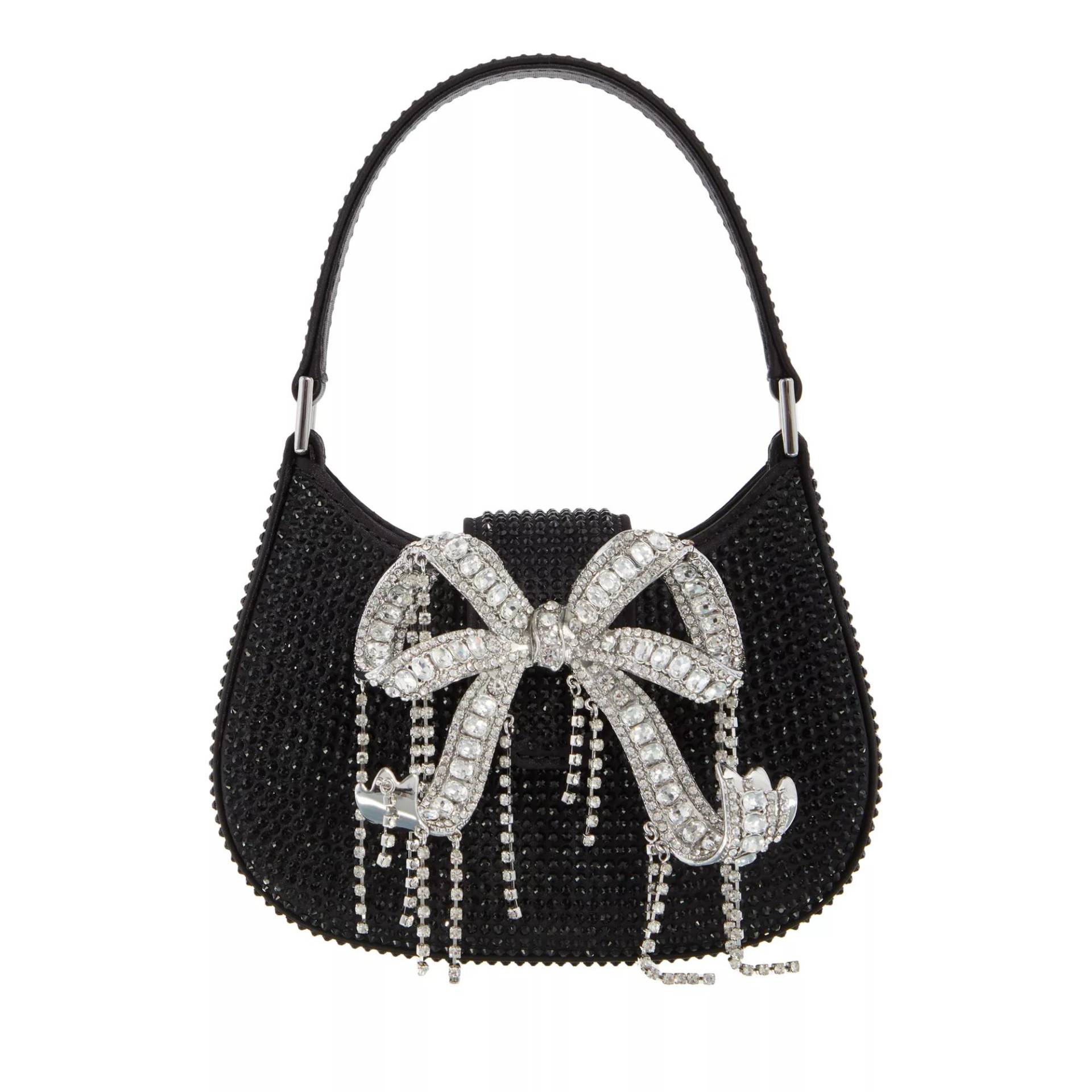 self-portrait Handtasche - Rhinestone Micro Crescent Bag - Gr. unisize - in Schwarz - für Damen von self-portrait