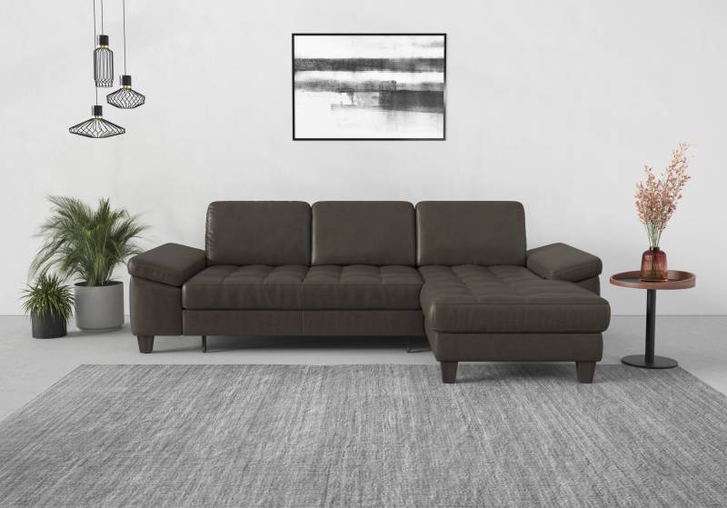 sit&more Ecksofa »Westham L-Form«, Recamiere, mit oder ohne Bettfunktion, Bettkasten, Füsse wengefarben von sit&more