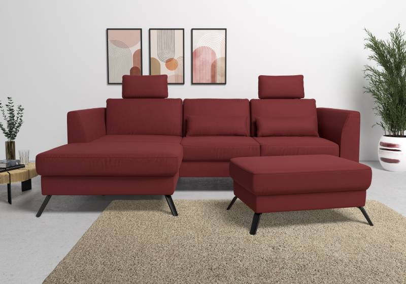 sit&more Ecksofa »Olsen L-Form«, inklusive Sitztiefenverstellung, wahlweise mit Bettfunktion, 15cm hoch von sit&more