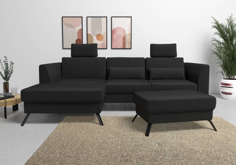 sit&more Ecksofa »Olsen L-Form«, inklusive Sitztiefenverstellung, wahlweise mit Bettfunktion, 15cm hoch von sit&more