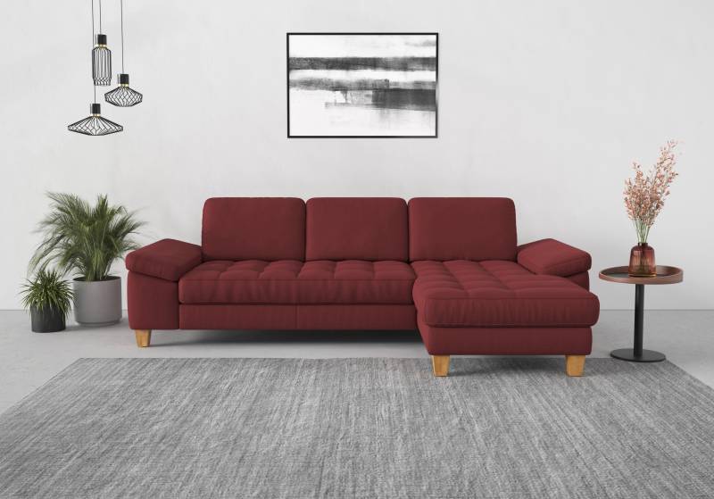 sit&more Ecksofa »Westham L-Form«, mit Recamiere, mit oder ohne Bettfunktion, Bettkasten, Füsse Eiche von sit&more