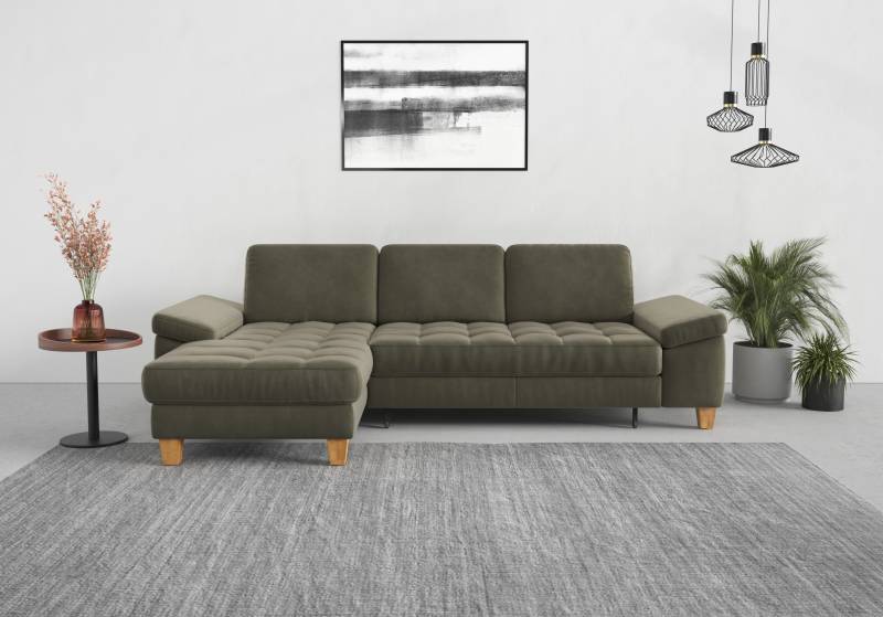 sit&more Ecksofa »Westham L-Form«, mit Recamiere, mit oder ohne Bettfunktion, Bettkasten, Füsse Eiche von sit&more