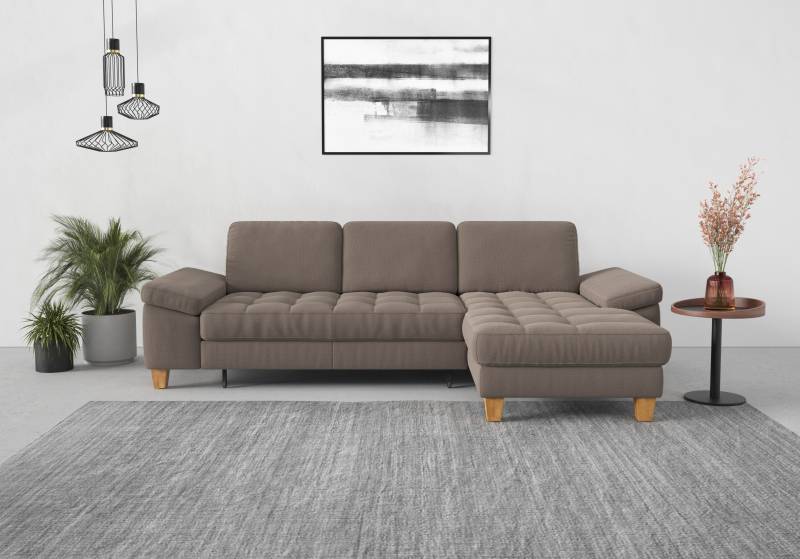 sit&more Ecksofa »Westham L-Form«, mit Recamiere, mit oder ohne Bettfunktion, Bettkasten, Füsse Eiche von sit&more