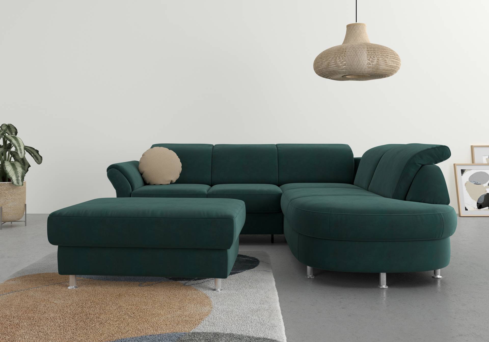 sit&more Ecksofa »Apulia L-Form«, wahlweise Bettfunktion, Bettkasten und Kopf- und Armteilverstellung von sit&more