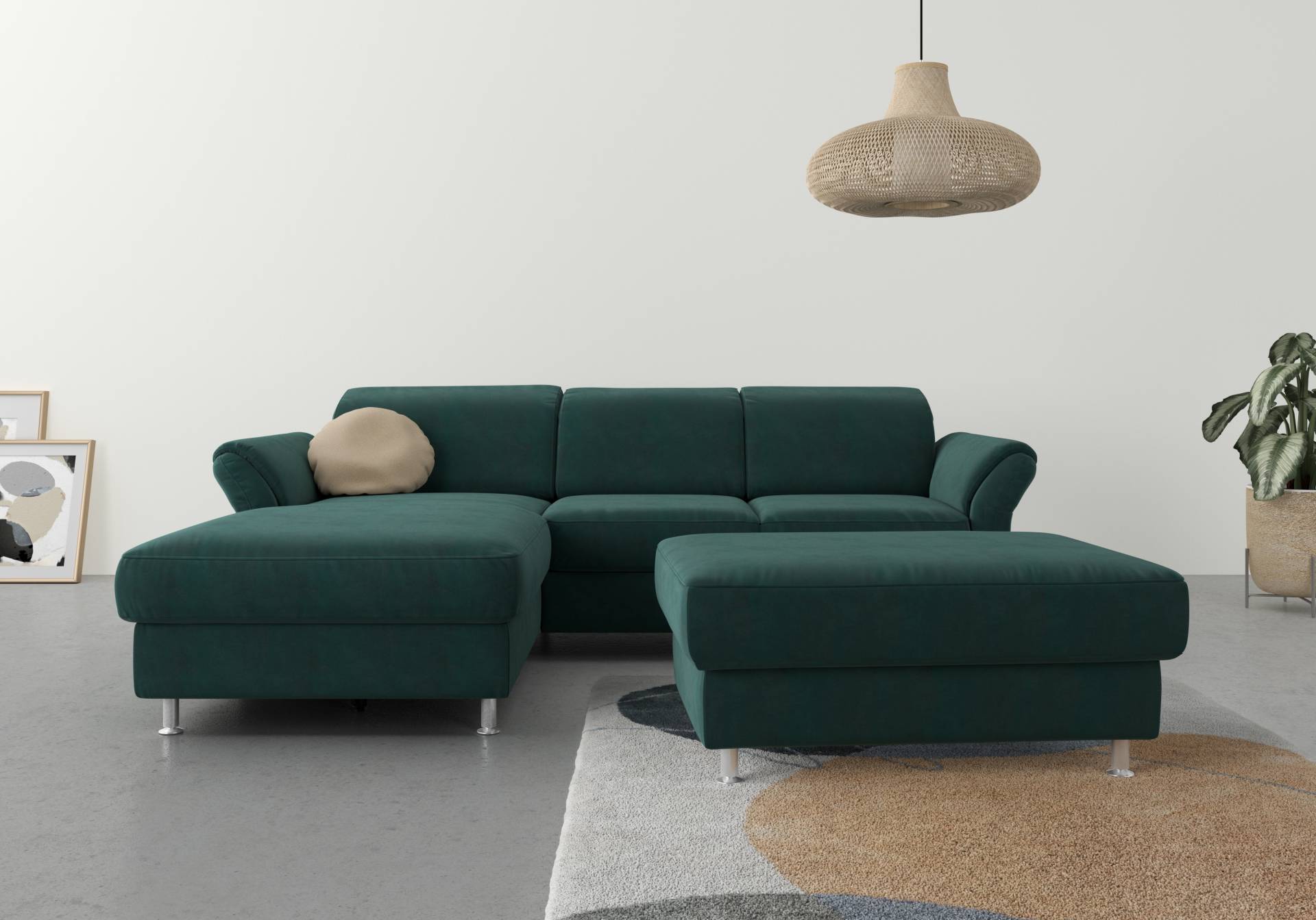 sit&more Ecksofa »Apulia L-Form«, wahlweise Bettfunktion, Bettkasten und Kopf- und Armteilverstellung von sit&more