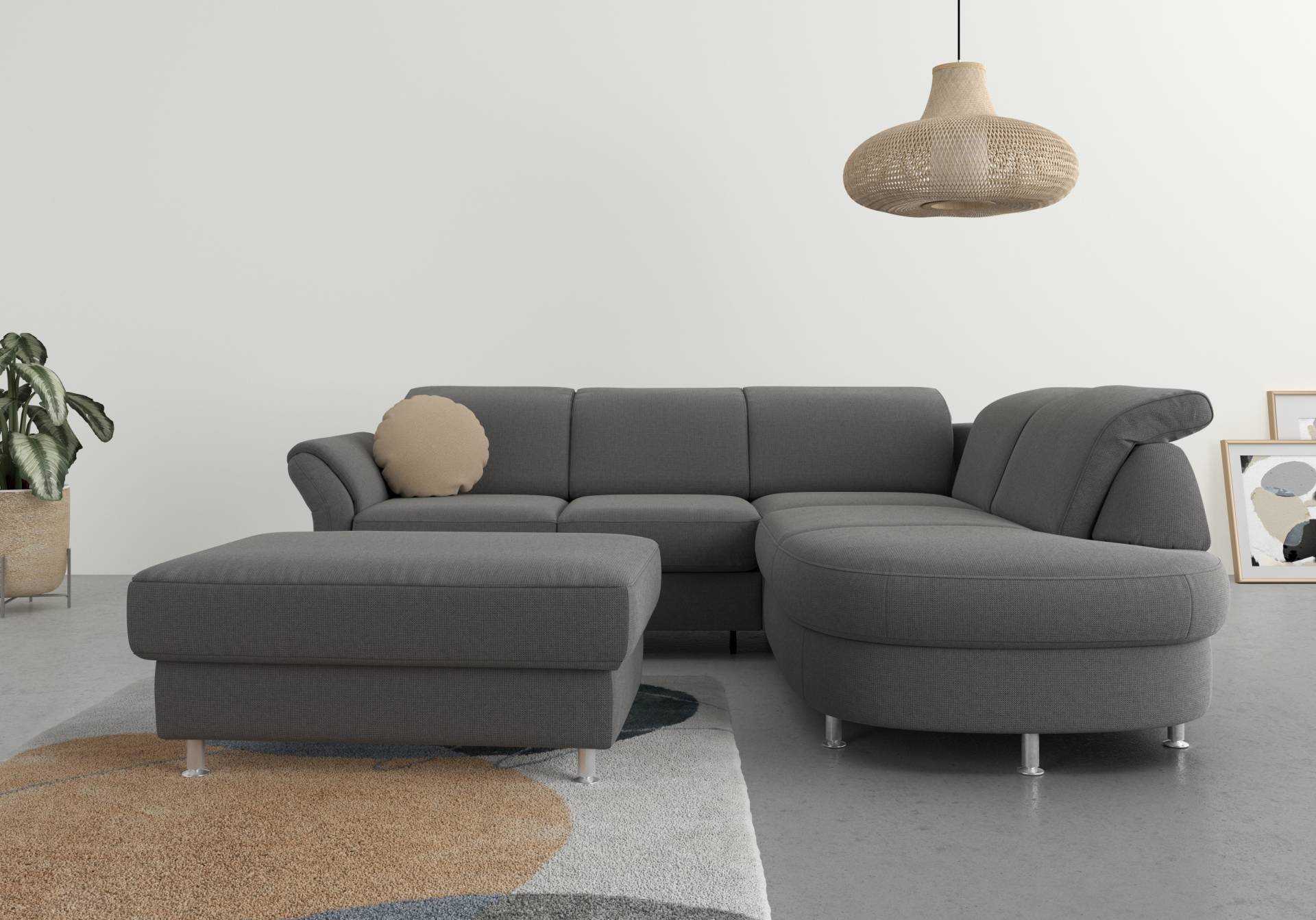 sit&more Ecksofa »Apulia L-Form«, wahlweise Bettfunktion, Bettkasten und Kopf- und Armteilverstellung von sit&more