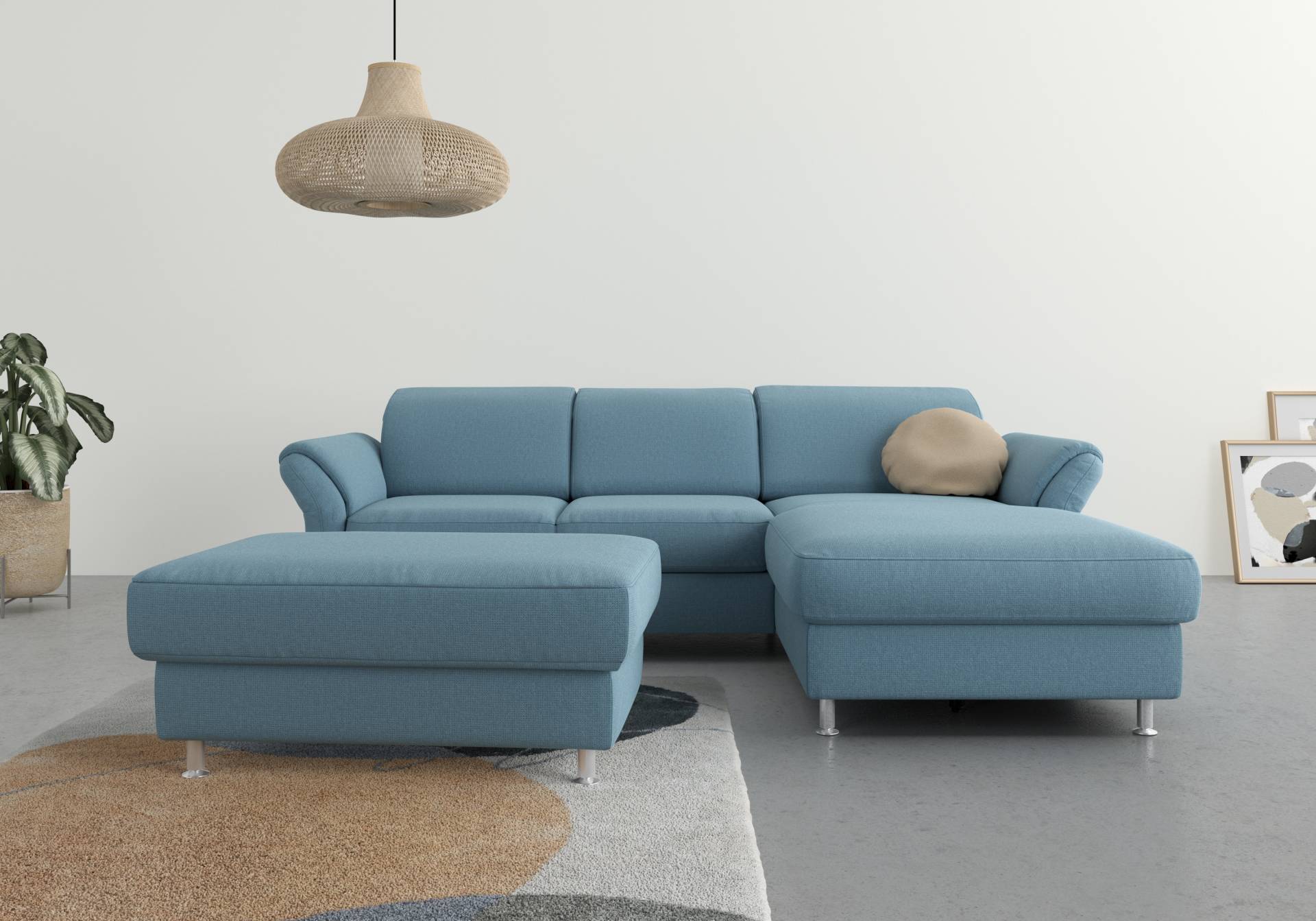 sit&more Ecksofa »Apulia L-Form«, wahlweise Bettfunktion, Bettkasten und Kopf- und Armteilverstellung von sit&more