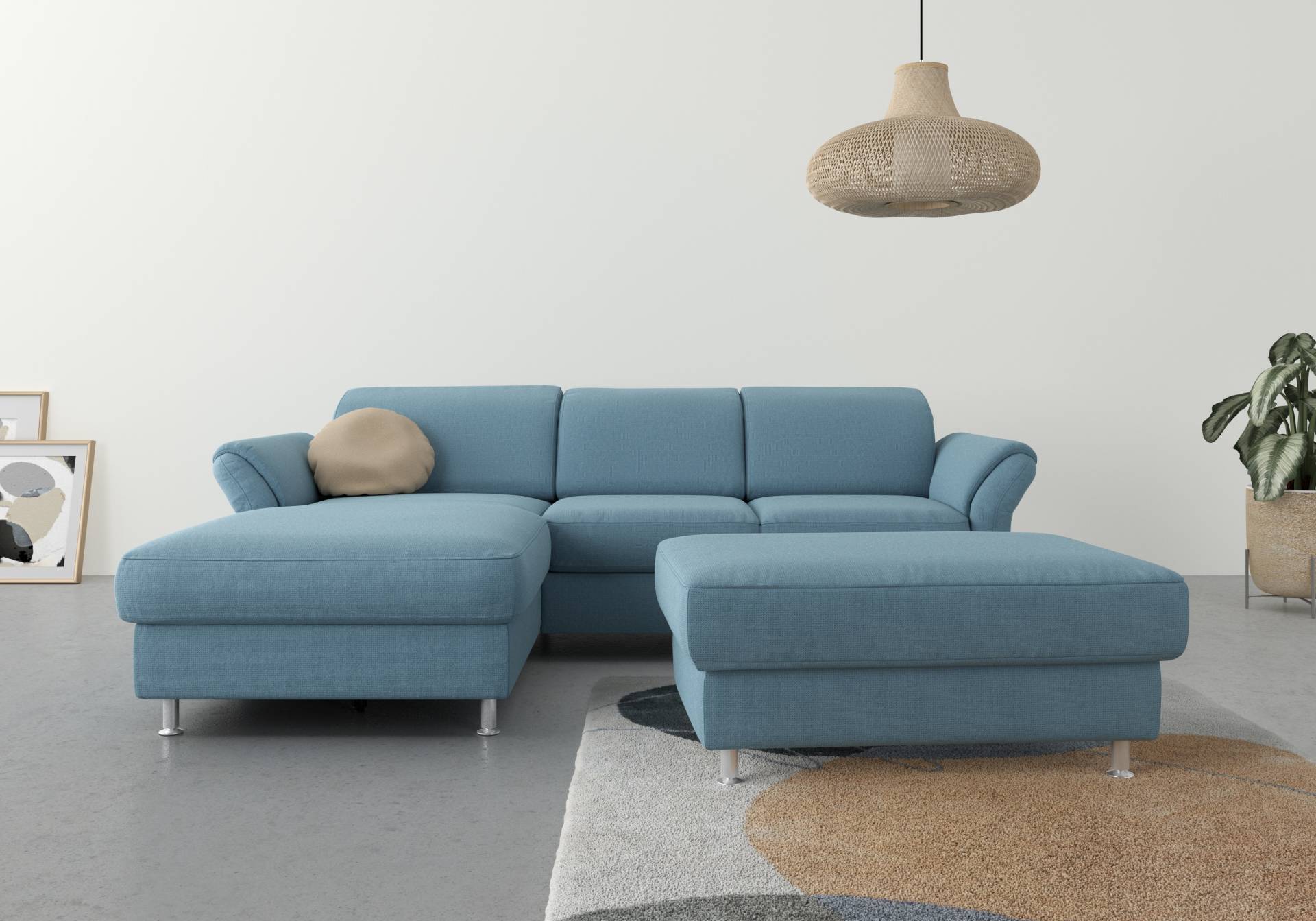 sit&more Ecksofa »Apulia L-Form«, wahlweise Bettfunktion, Bettkasten und Kopf- und Armteilverstellung von sit&more