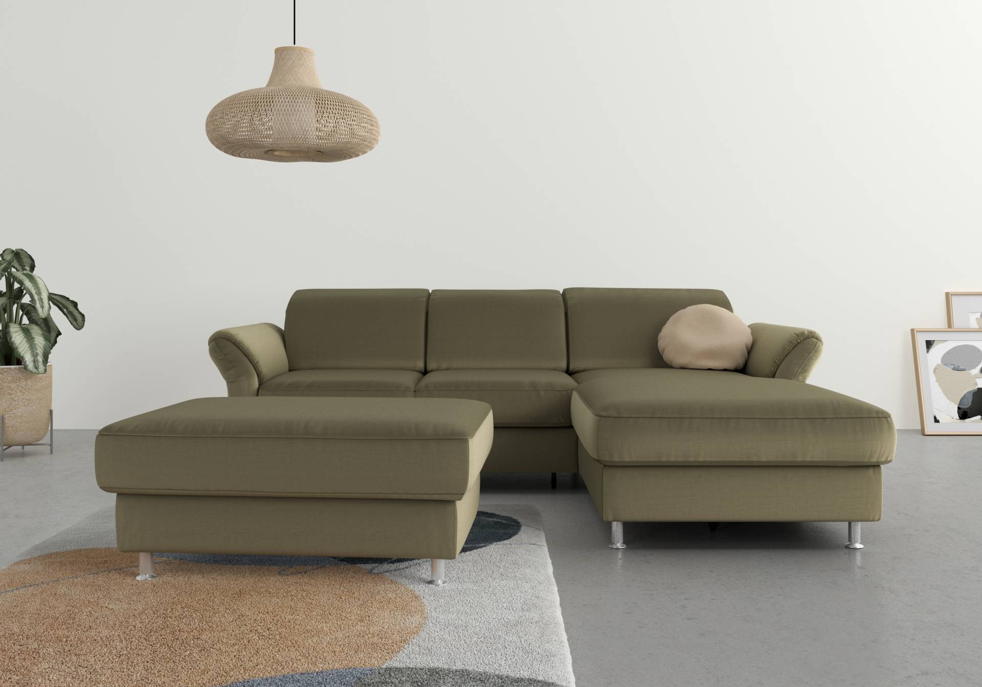 sit&more Ecksofa »Apulia L-Form«, wahlweise Bettfunktion, Bettkasten und Kopf- und Armteilverstellung von sit&more