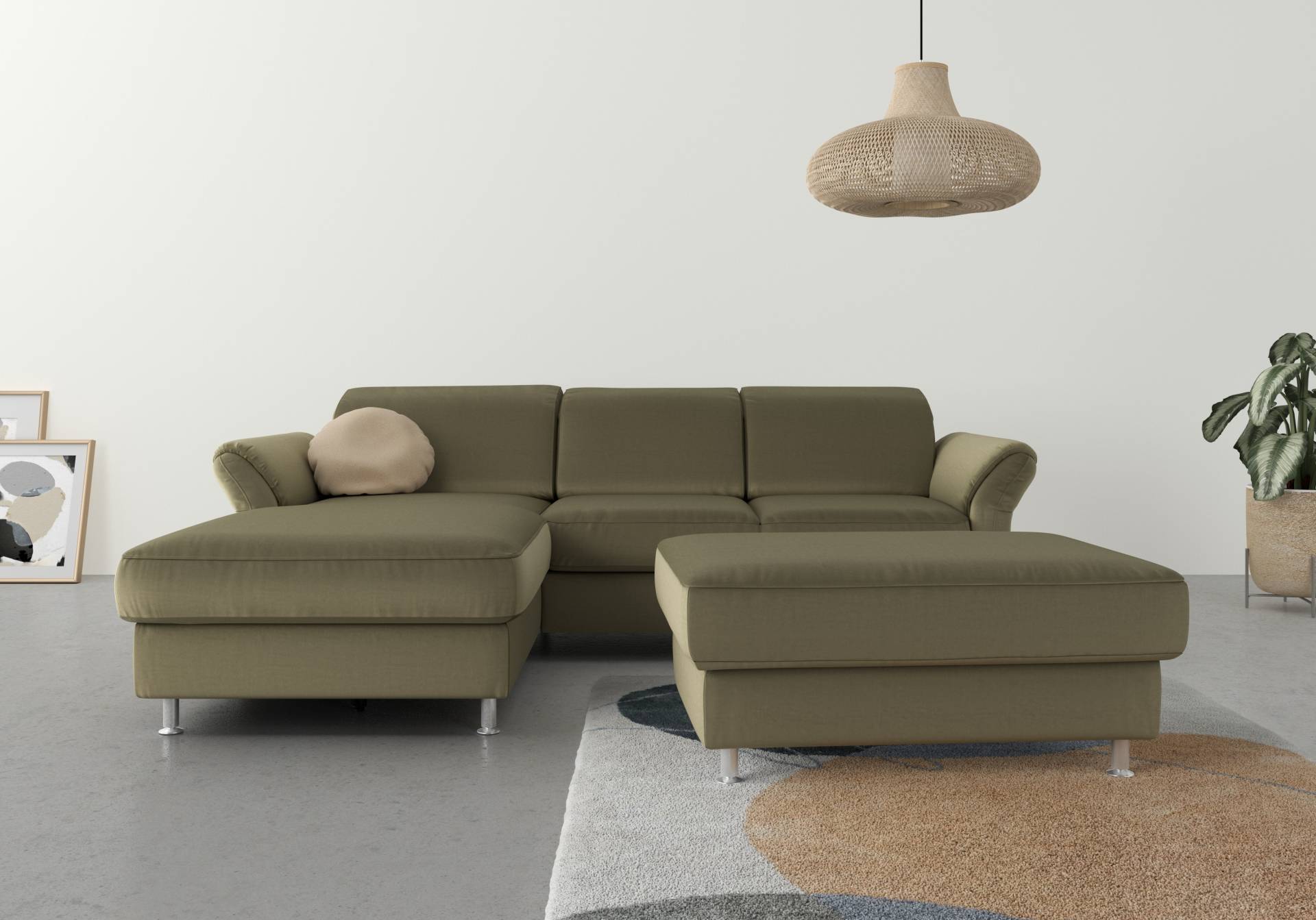 sit&more Ecksofa »Apulia L-Form«, wahlweise Bettfunktion, Bettkasten und Kopf- und Armteilverstellung von sit&more