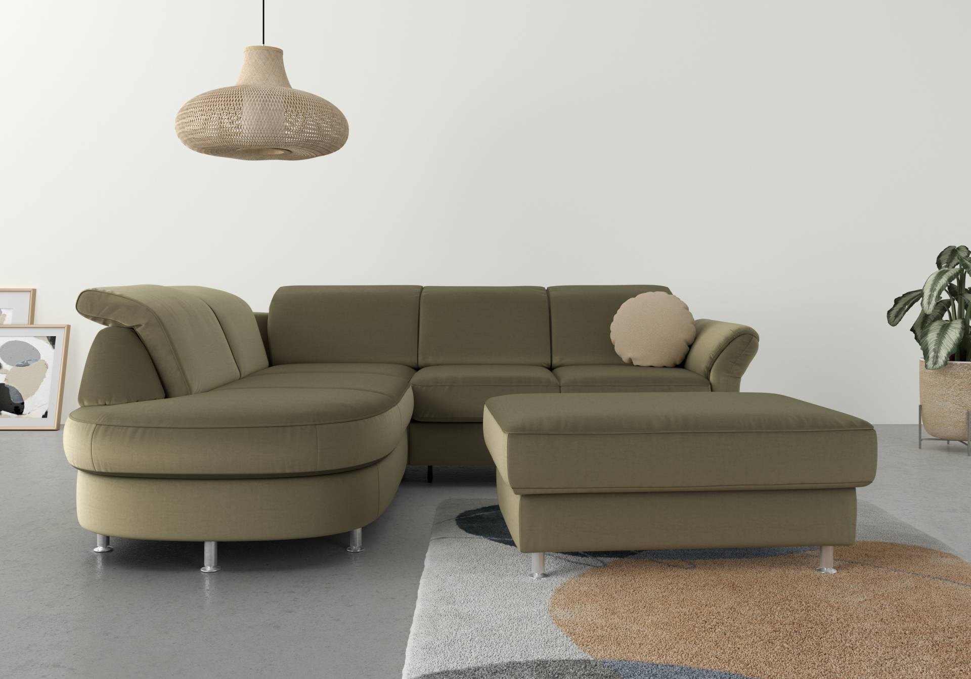 sit&more Ecksofa »Apulia L-Form«, wahlweise Bettfunktion, Bettkasten und Kopf- und Armteilverstellung von sit&more