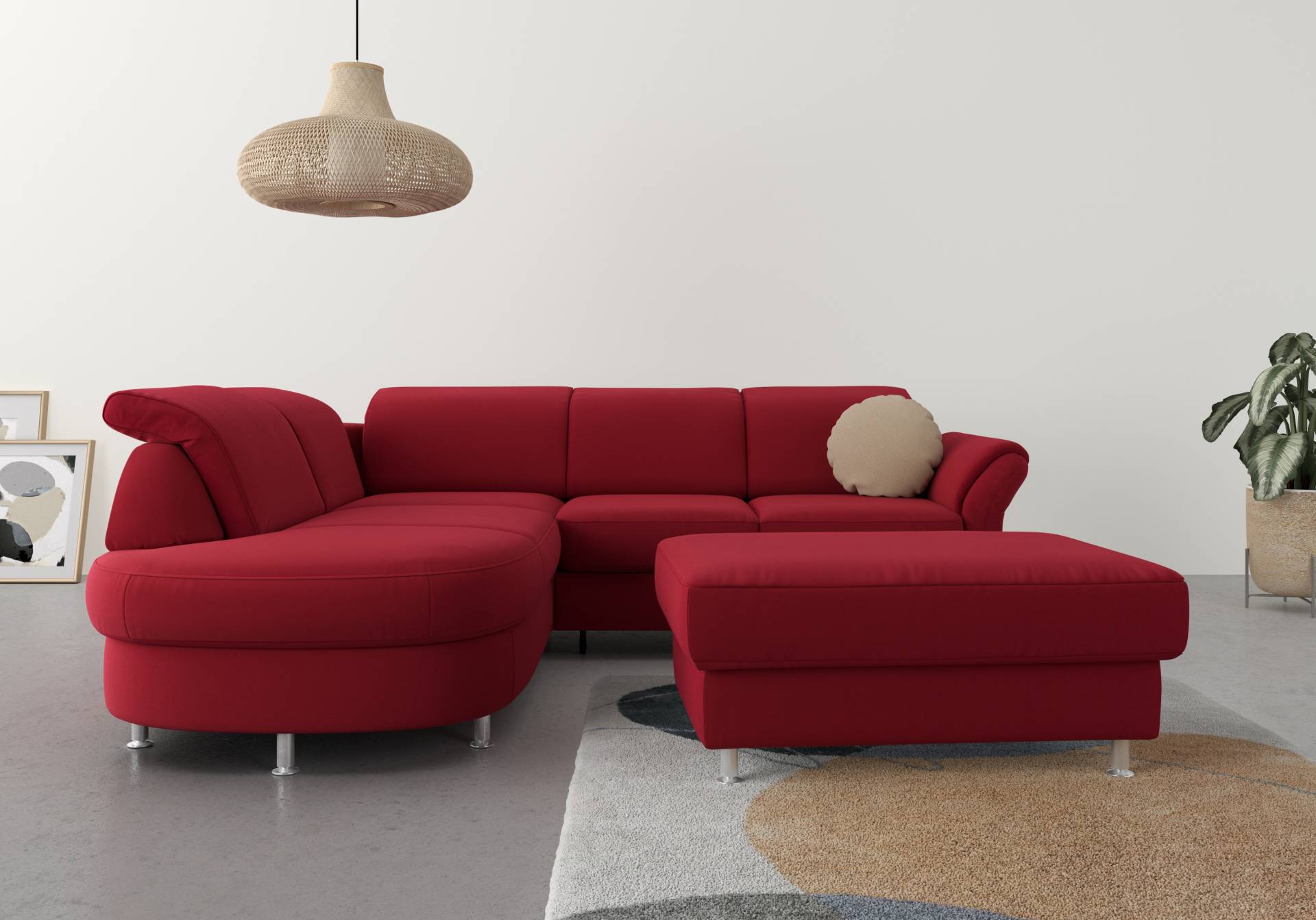 sit&more Ecksofa »Apulia L-Form«, wahlweise Bettfunktion, Bettkasten und Kopf- und Armteilverstellung von sit&more