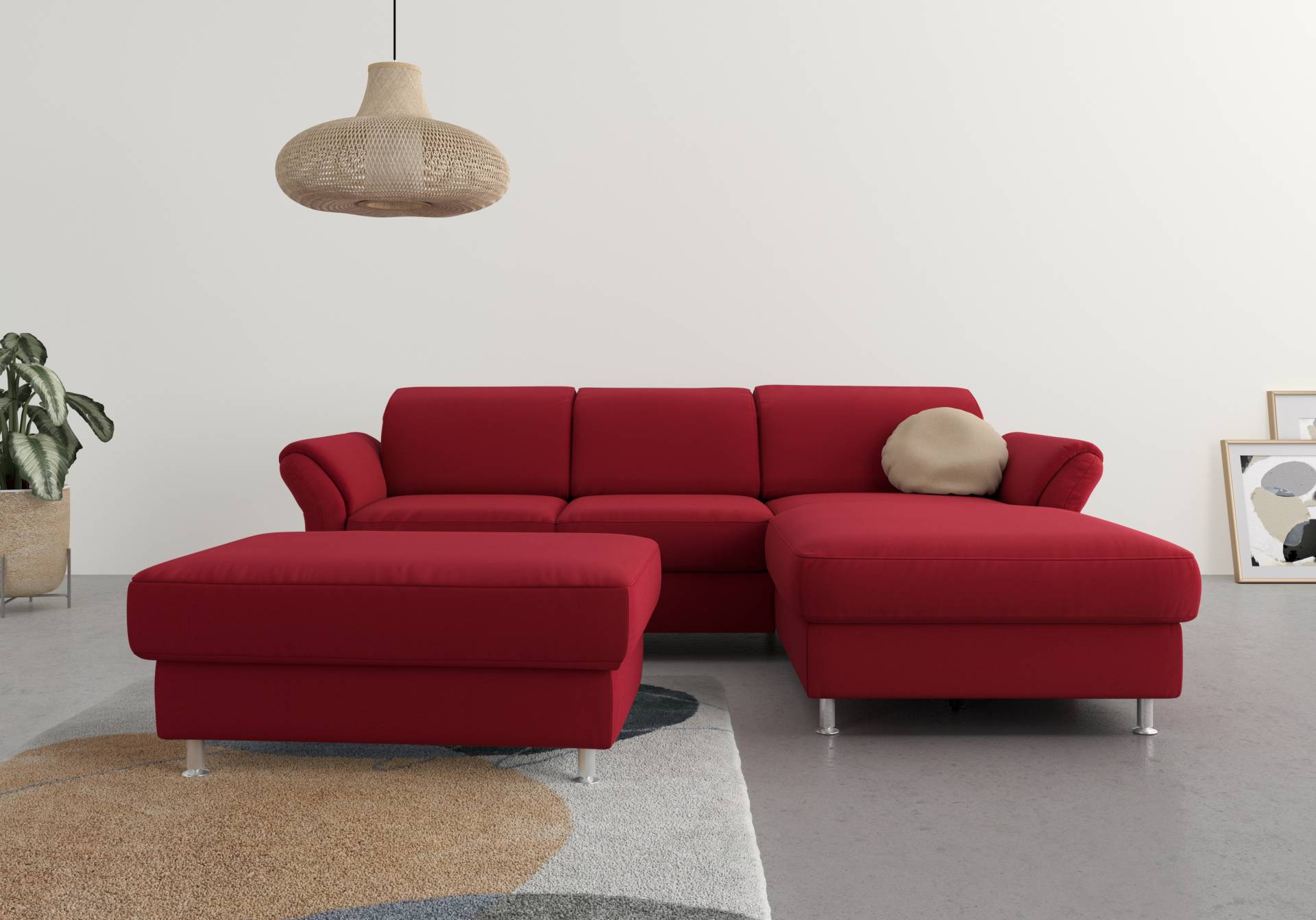 sit&more Ecksofa »Apulia L-Form«, wahlweise Bettfunktion, Bettkasten und Kopf- und Armteilverstellung von sit&more