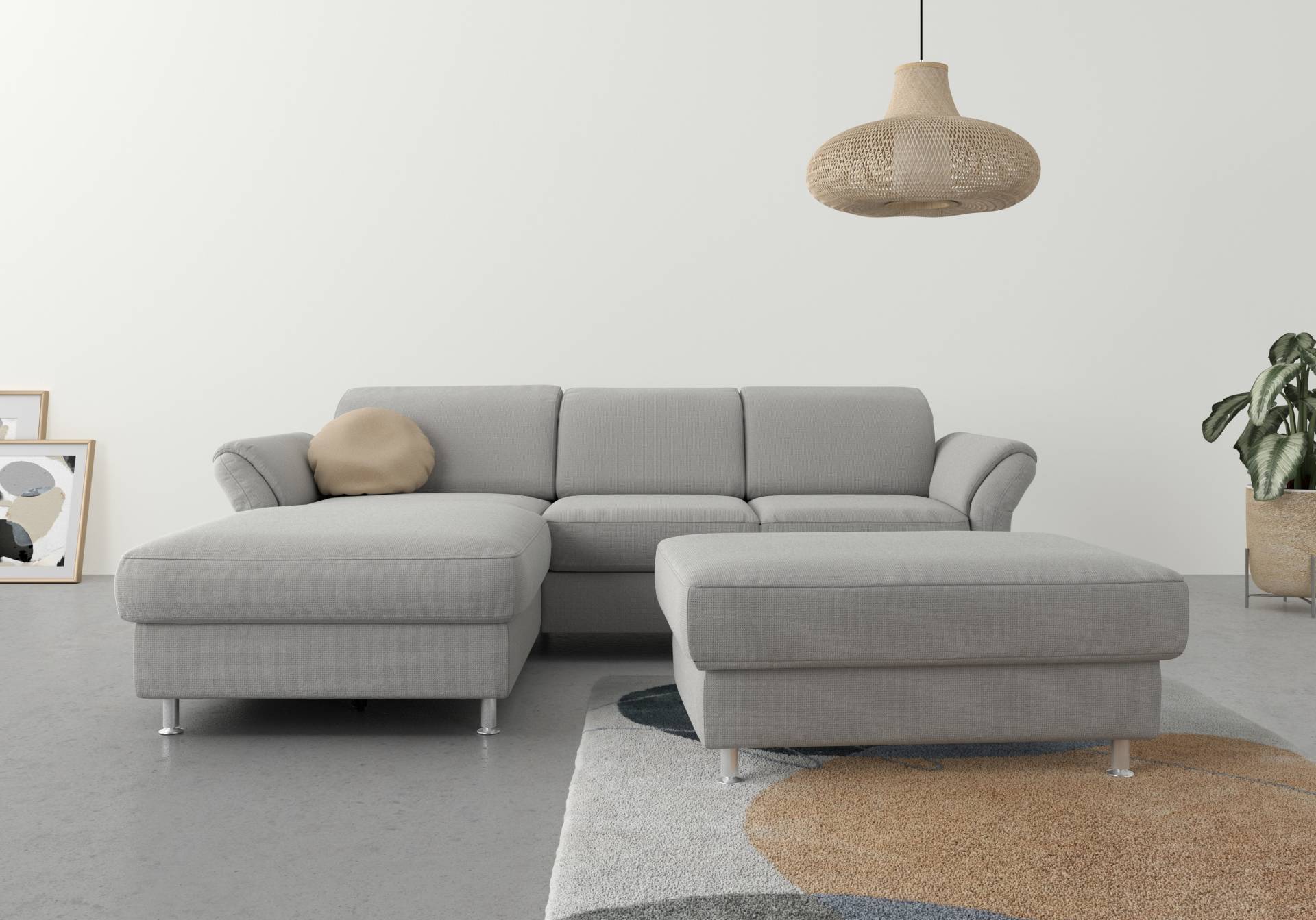 sit&more Ecksofa »Apulia L-Form«, wahlweise Bettfunktion, Bettkasten und Kopf- und Armteilverstellung von sit&more