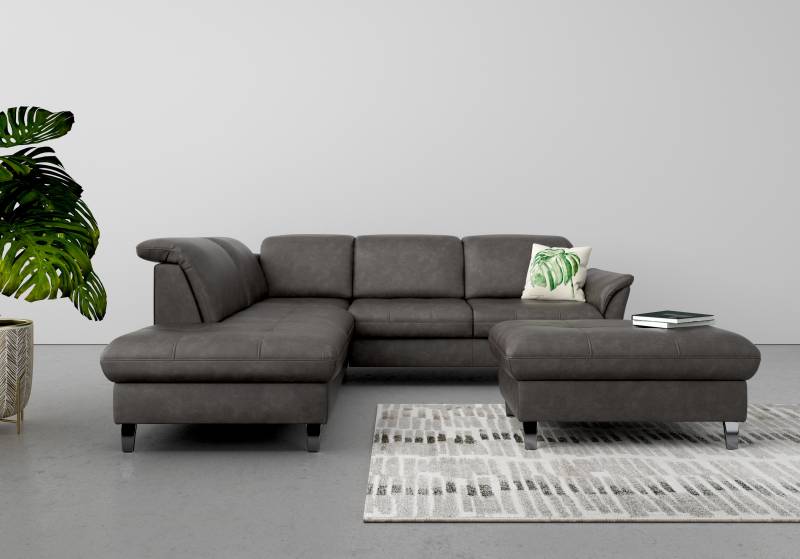 sit&more Ecksofa »Maggiore L-Form«, wahlweise mit Kopfteilverstellung, Bettfunktion und Stauraum von sit&more