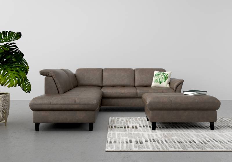 sit&more Ecksofa »Maggiore L-Form«, wahlweise mit Kopfteilverstellung, Bettfunktion und Stauraum von sit&more