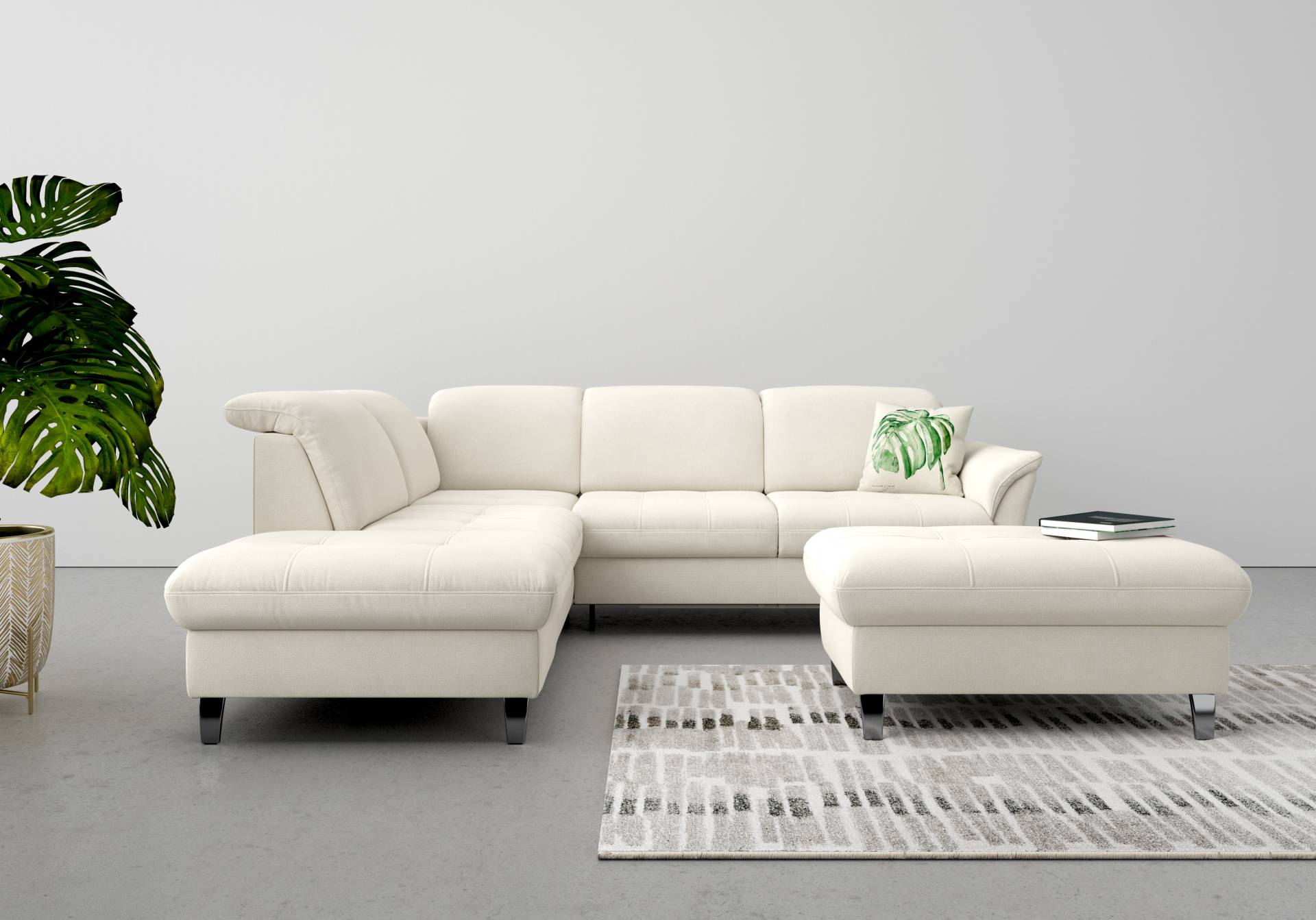 sit&more Ecksofa »Maggiore L-Form«, wahlweise mit Kopfteilverstellung, Bettfunktion und Stauraum von sit&more