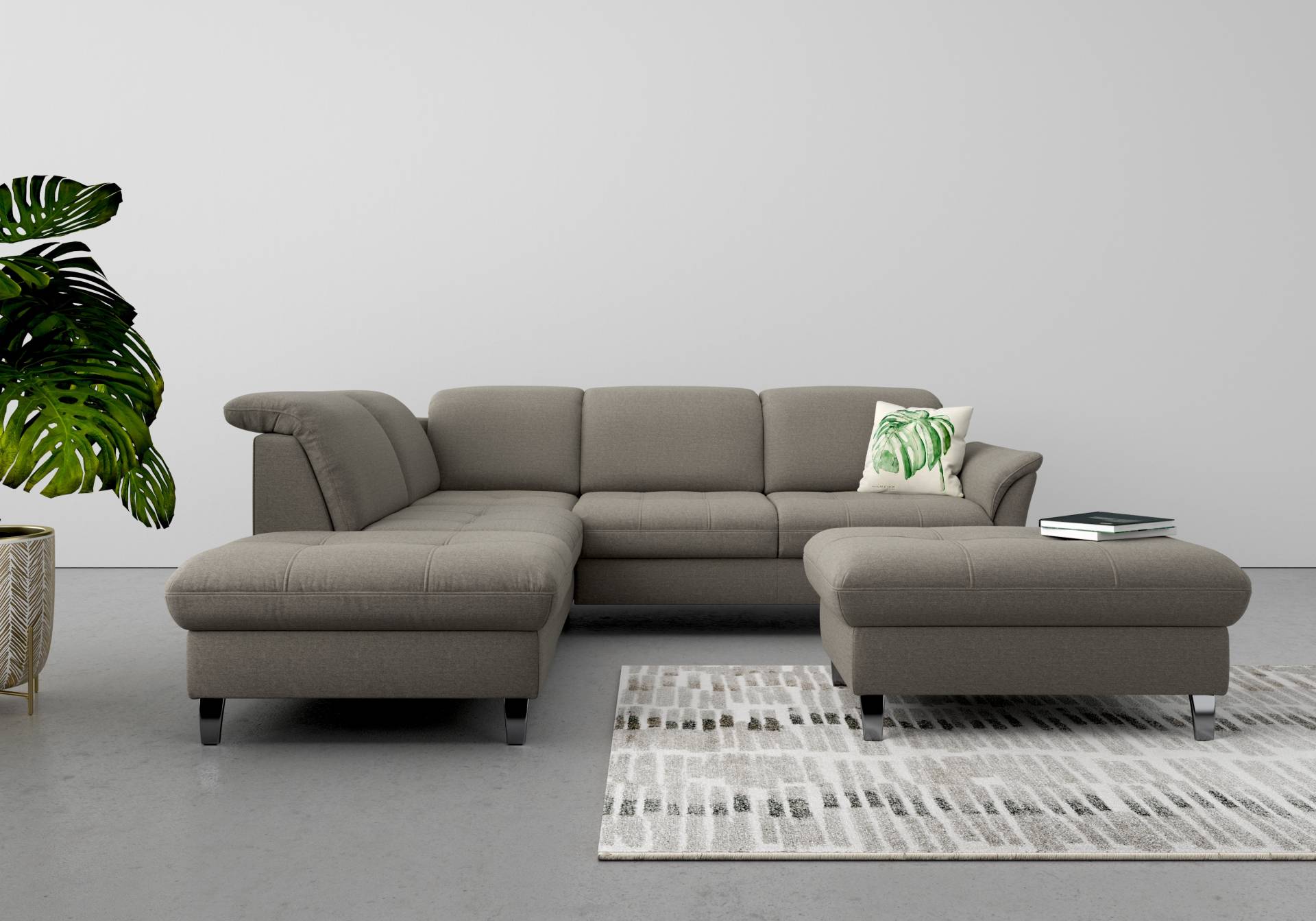 sit&more Ecksofa »Maggiore L-Form«, wahlweise mit Kopfteilverstellung, Bettfunktion und Stauraum von sit&more