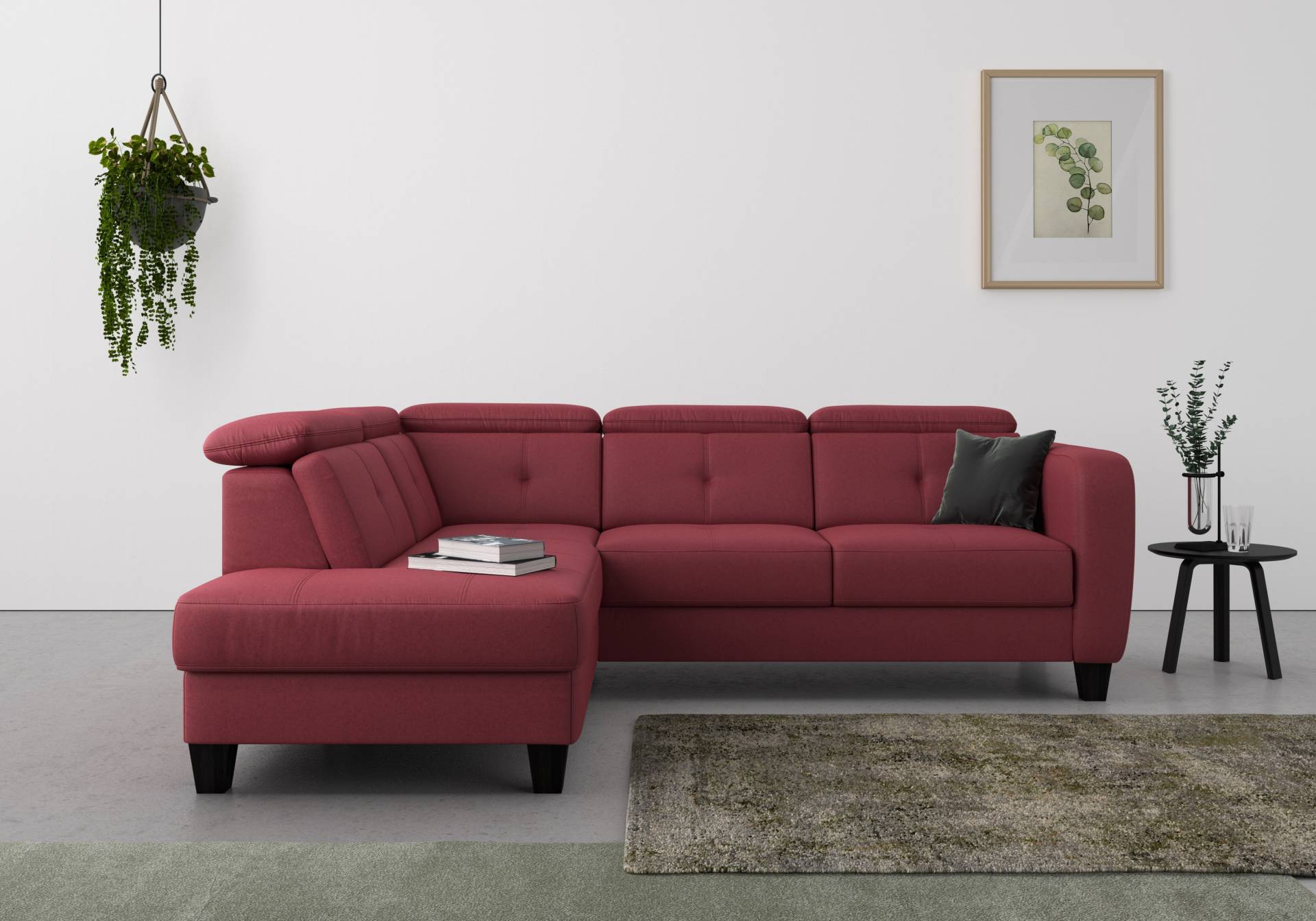 sit&more Ecksofa »Belluci L-Form«, inklusive Federkern, wahlweise mit Bettfunktion und Bettkasten von sit&more