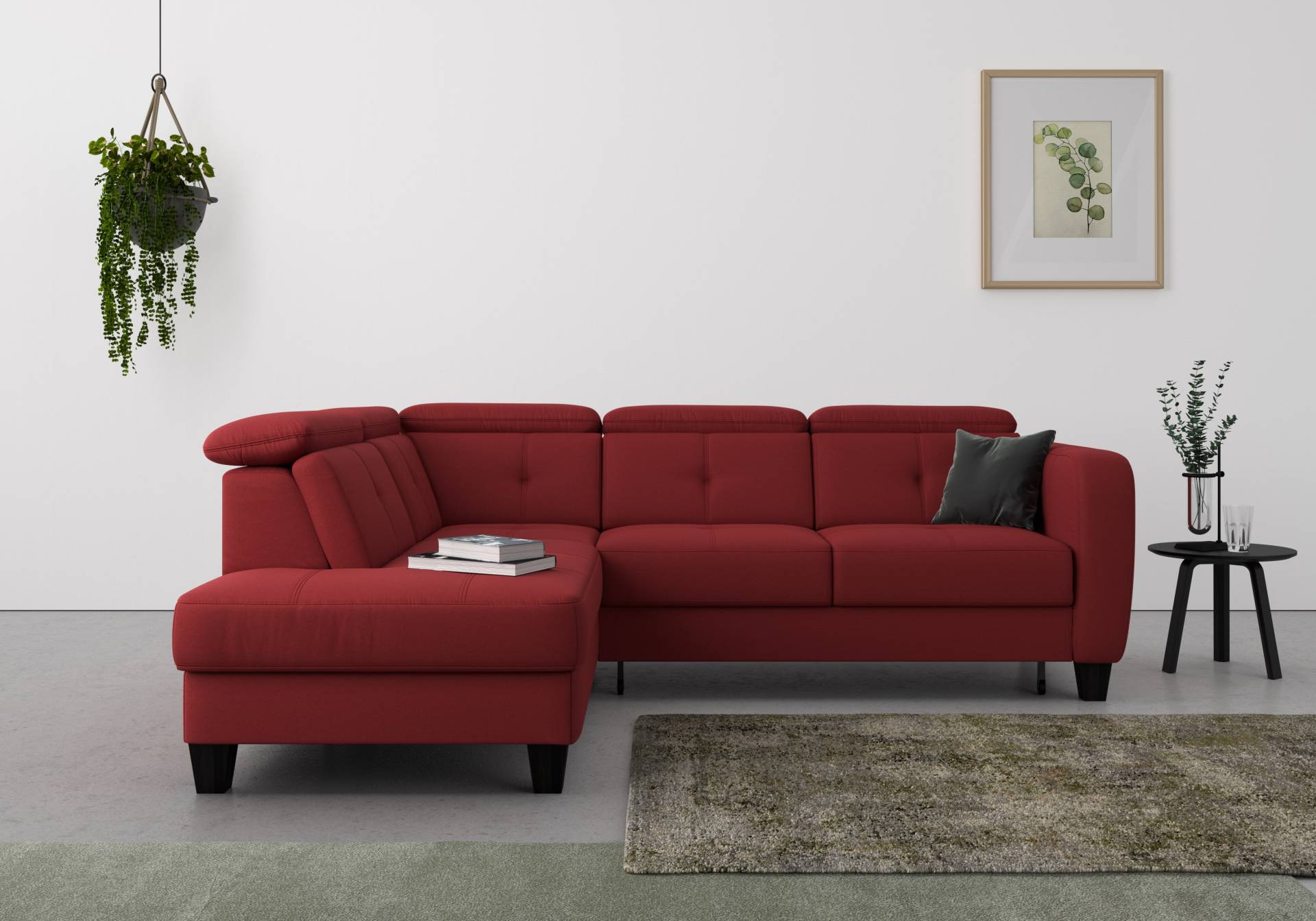 sit&more Ecksofa »Belluci L-Form«, inklusive Federkern, wahlweise mit Bettfunktion und Bettkasten von sit&more