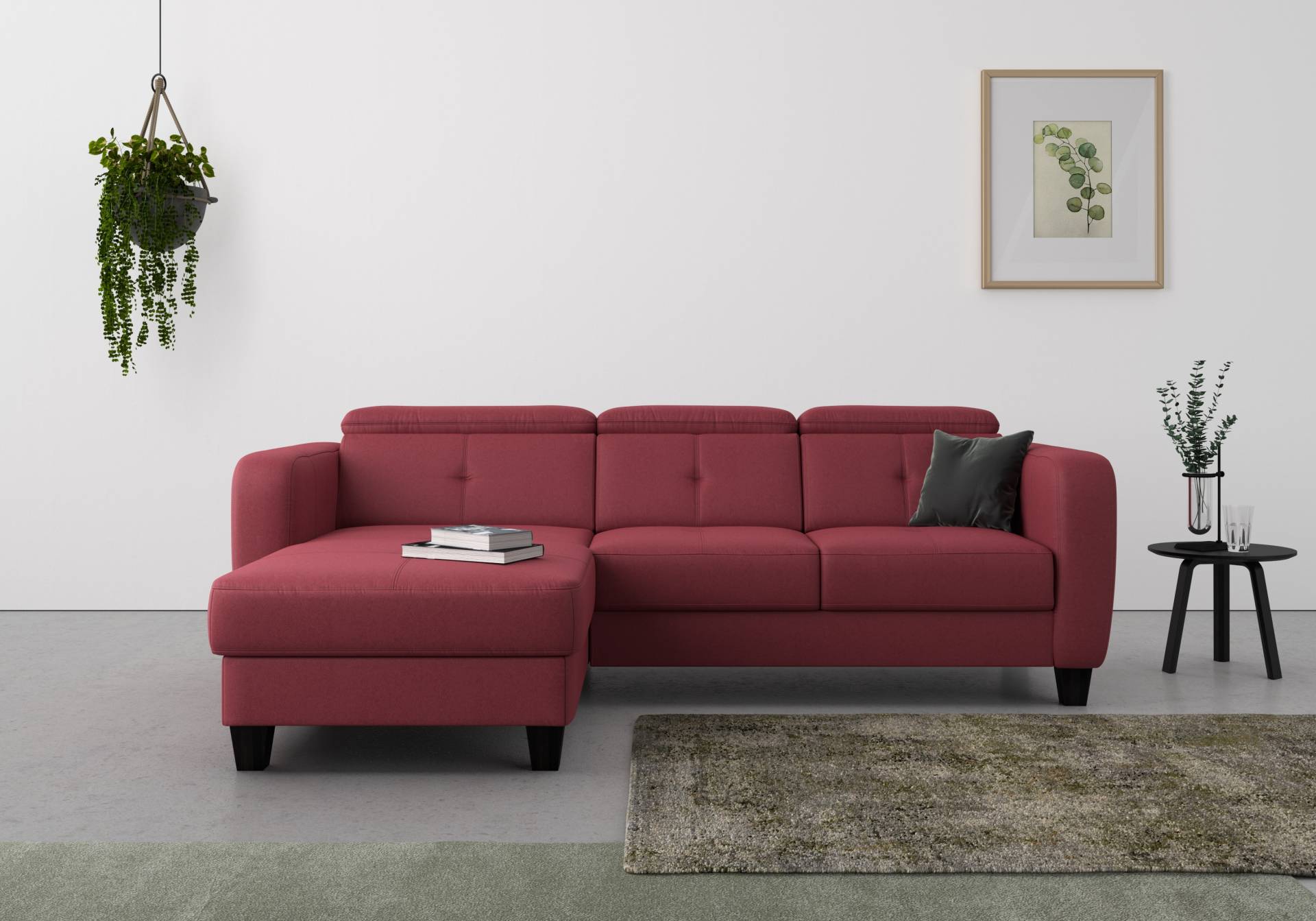 sit&more Ecksofa »Belluci L-Form«, inklusive Federkern, wahlweise mit Bettfunktion und Bettkasten von sit&more