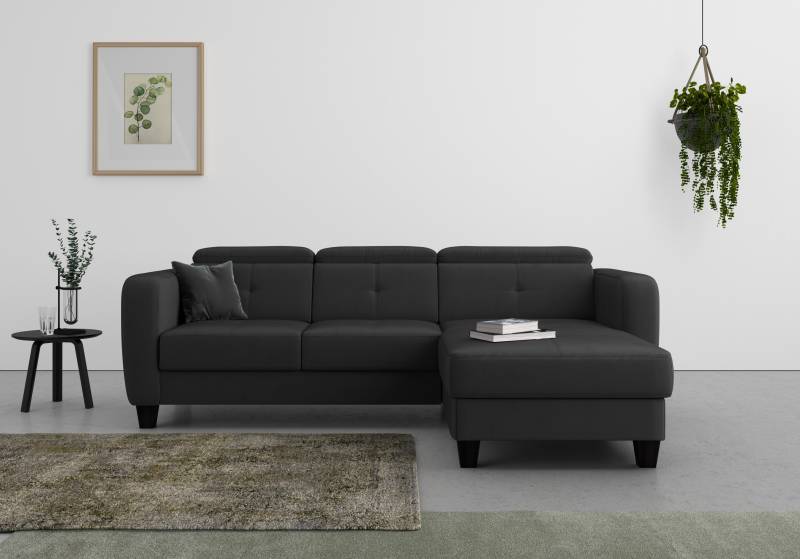 sit&more Ecksofa »Belluci L-Form«, inklusive Federkern, wahlweise mit Bettfunktion und Bettkasten von sit&more