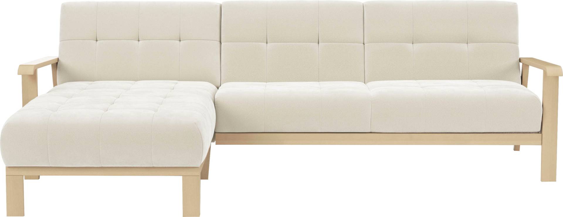 sit&more Ecksofa »Billund L-Form«, Armlehnen aus Buchenholz in natur, verschiedene Bezüge und Farben von sit&more