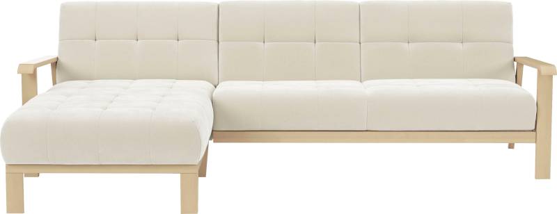 sit&more Ecksofa »Billund L-Form«, Armlehnen aus Buchenholz in natur, verschiedene Bezüge und Farben von sit&more