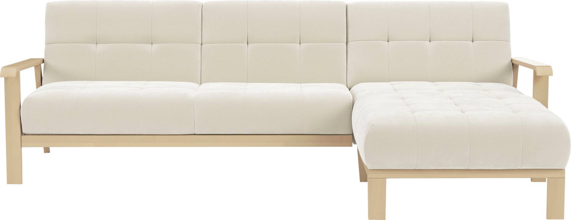 sit&more Ecksofa »Billund L-Form«, Armlehnen aus Buchenholz in natur, verschiedene Bezüge und Farben von sit&more