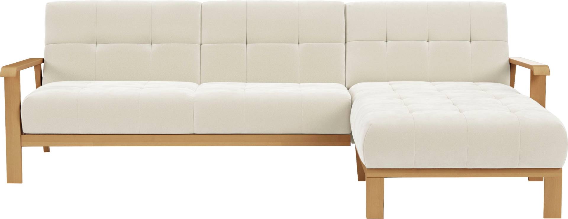 sit&more Ecksofa »Billund L-Form«, Armlehnen aus eichefarbigem Buchenholz, verschiedene Bezüge und Farben von sit&more