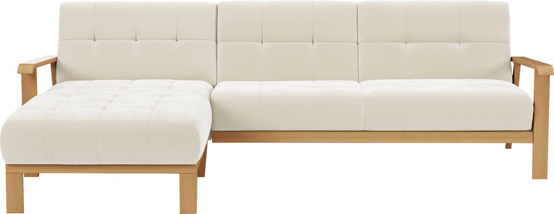 sit&more Ecksofa »Billund L-Form«, Armlehnen aus eichefarbigem Buchenholz, verschiedene Bezüge und Farben von sit&more