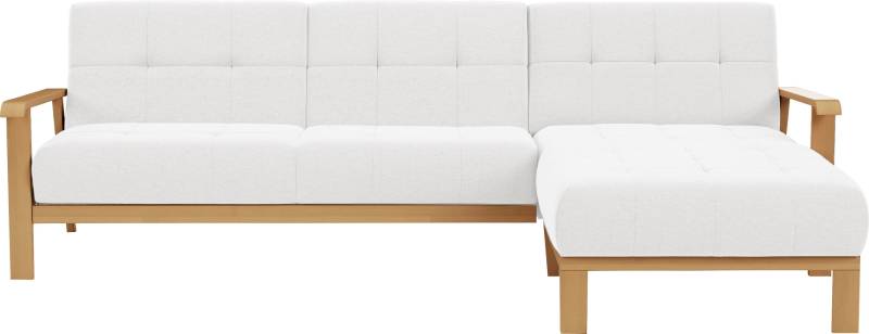 sit&more Ecksofa »Billund L-Form«, Armlehnen aus eichefarbigem Buchenholz, verschiedene Bezüge und Farben von sit&more