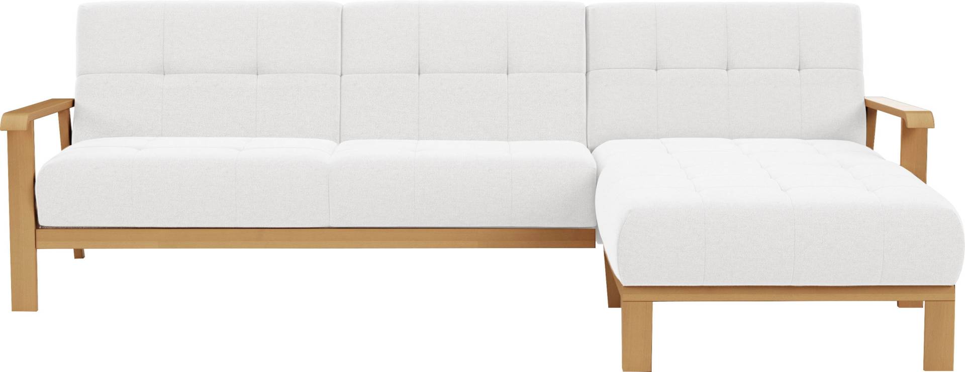 sit&more Ecksofa »Billund L-Form«, Armlehnen aus eichefarbigem Buchenholz, verschiedene Bezüge und Farben von sit&more