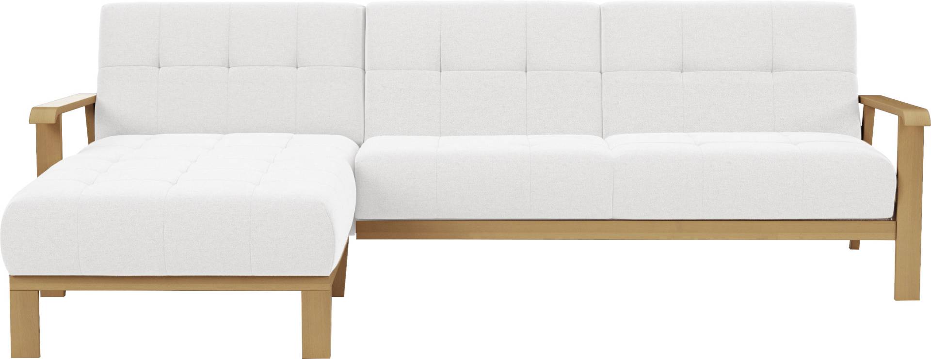 sit&more Ecksofa »Billund L-Form«, Armlehnen aus eichefarbigem Buchenholz, verschiedene Bezüge und Farben von sit&more