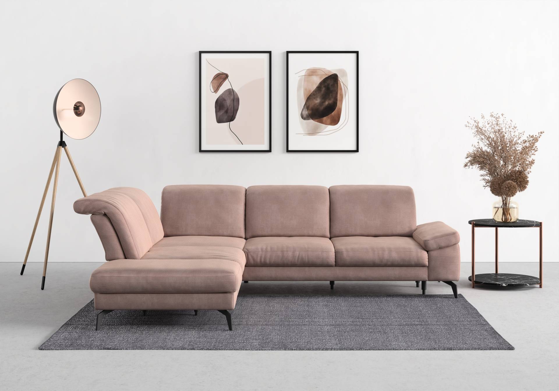 sit&more Ecksofa »Cabana L-Form«, Ottomane, wahlweise mit Sitztiefen-,Armlehnen- und Kopfteilfunktion von sit&more