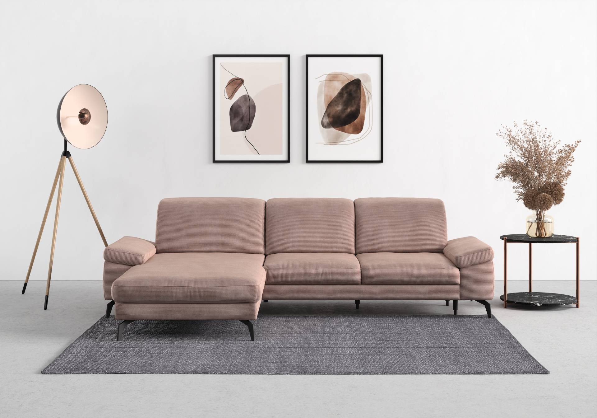 sit&more Ecksofa »Cabana L-Form«, Recamiere, wahlweise mit Sitztiefen-, Armlehnen- und Kopfteilfunktion von sit&more