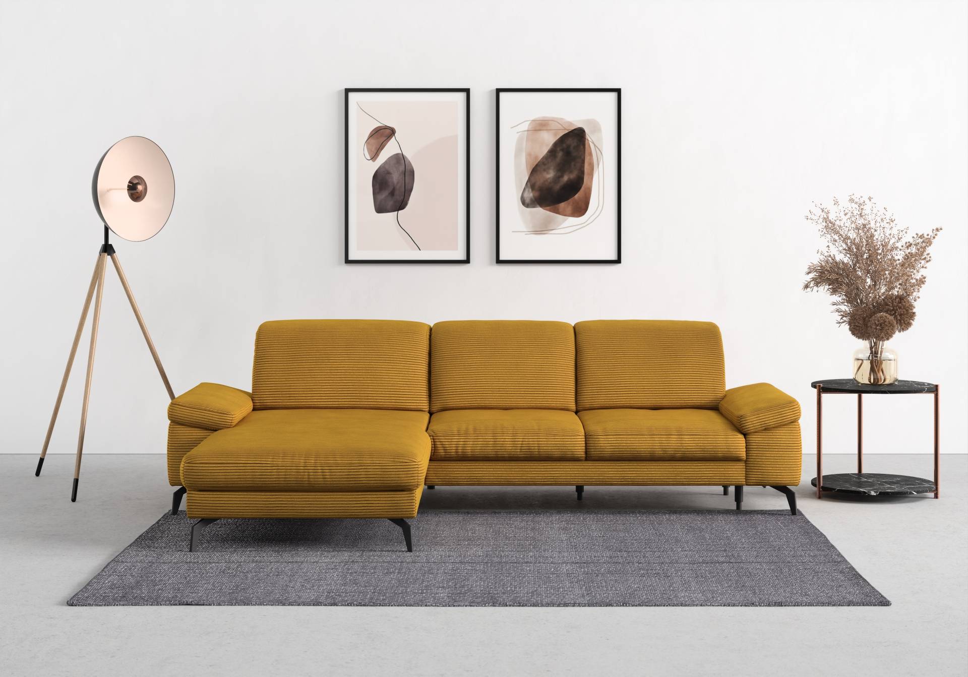 sit&more Ecksofa »Cabana L-Form«, Recamiere, wahlweise mit Sitztiefen-, Armlehnen- und Kopfteilfunktion von sit&more