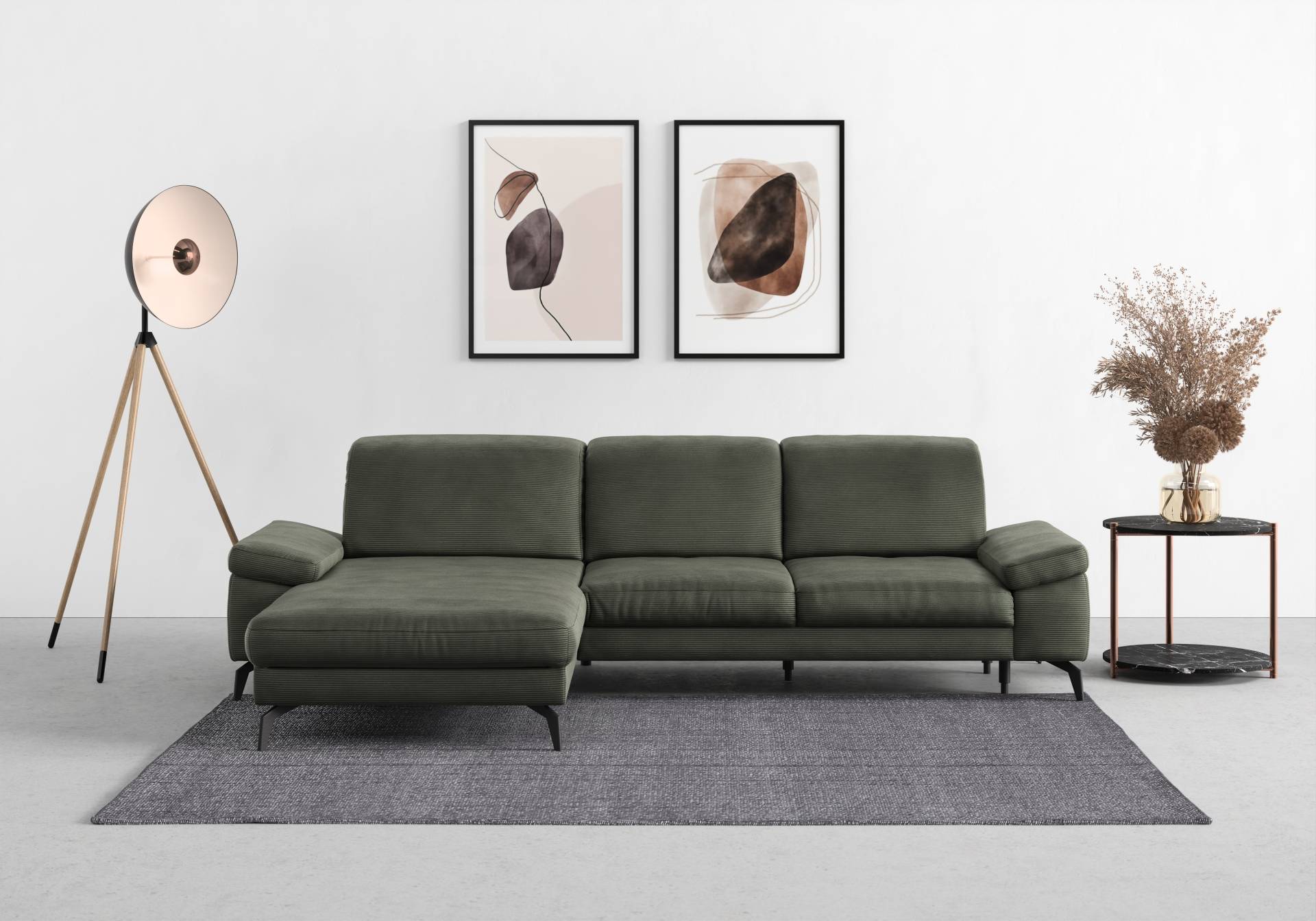 sit&more Ecksofa »Cabana L-Form«, Recamiere, wahlweise mit Sitztiefen-, Armlehnen- und Kopfteilfunktion von sit&more