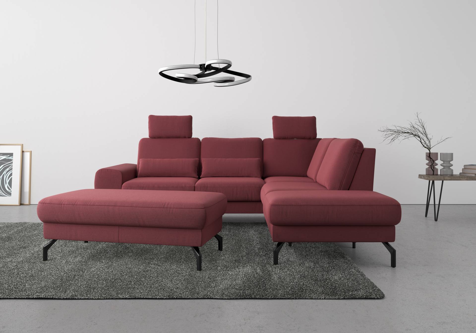 sit&more Ecksofa »Cinturo L-Form«, inklusive Sitztiefenverstellung und Federkern, Sitzhöhe 48 cm von sit&more