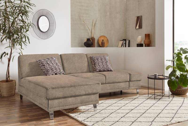 sit&more Ecksofa »Clio L-Form«, wahlweise mit Bettfunktion oder Vorziehsitz und Bettkasten, Federkern von sit&more