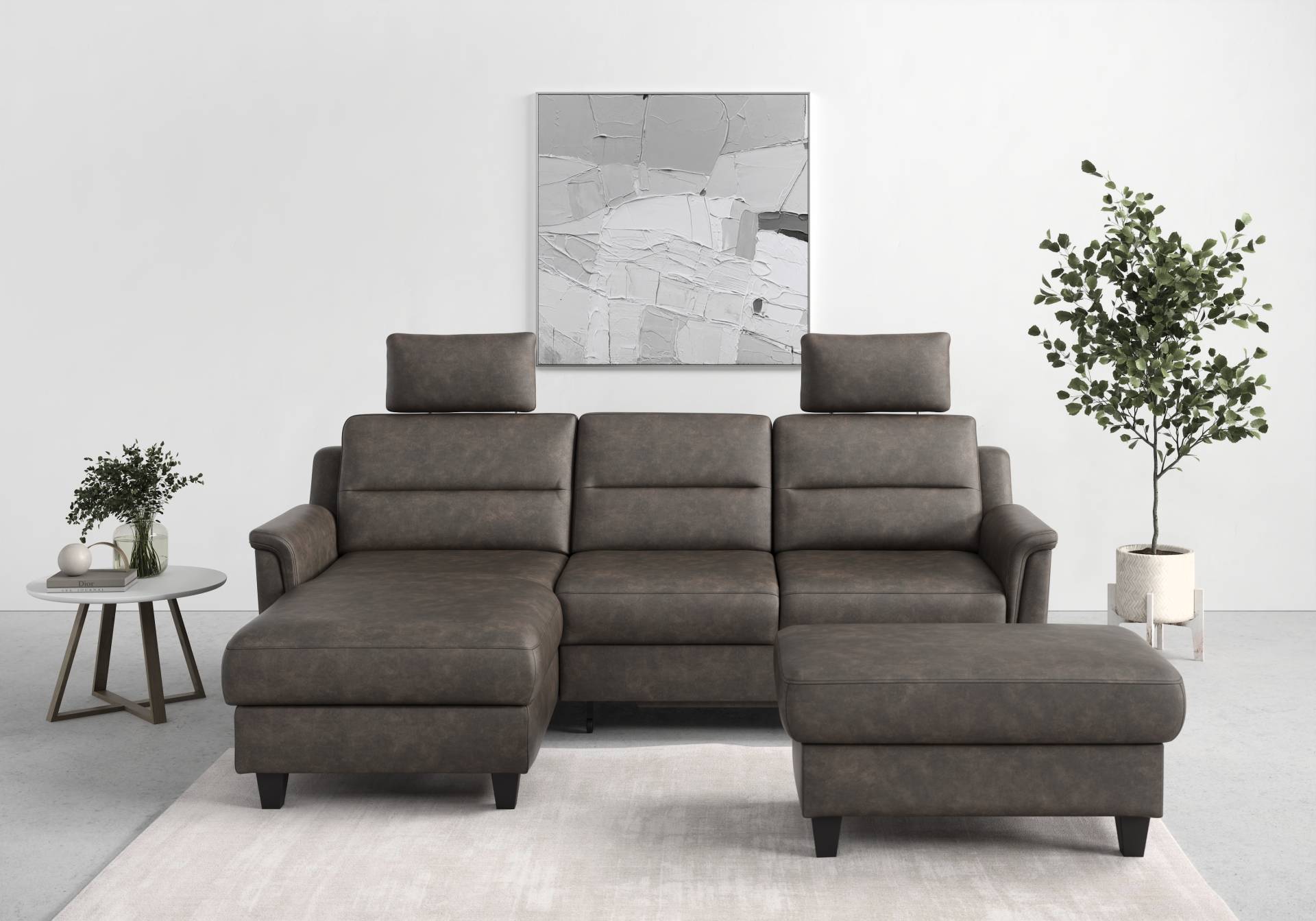 sit&more Ecksofa »Farö L-Form«, inklusive Federkern, wahlweise mit Bettfunktion und Bettkasten von sit&more