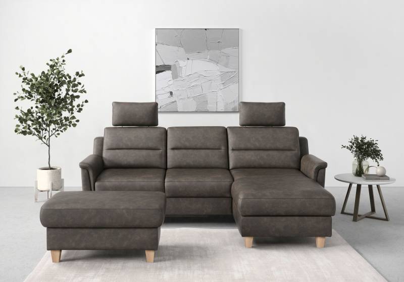 sit&more Ecksofa »Farö L-Form«, inklusive Federkern, wahlweise mit Bettfunktion und Bettkasten von sit&more